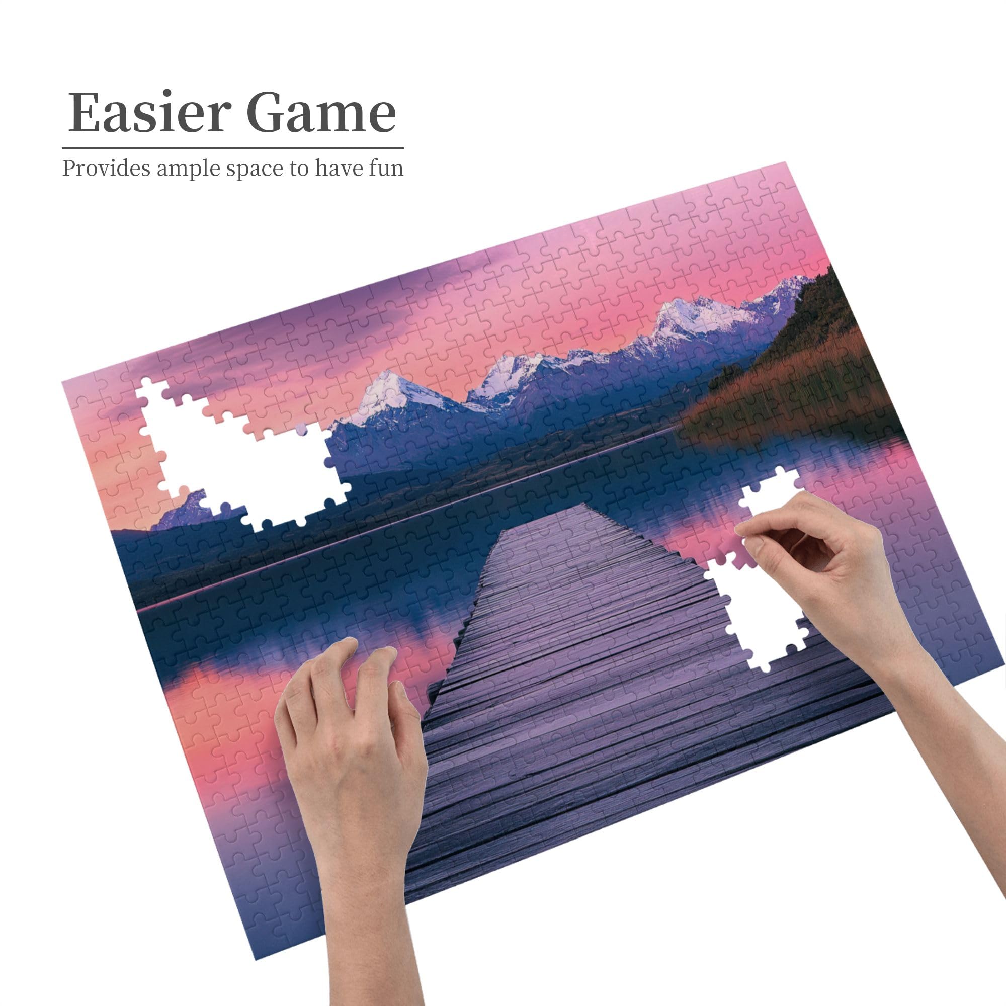 500-Piece Snowy Mountain & Lake Wooden Jigsaw Puzzle for Adults - Scenic Landscape Photography, Creative Hobby Activity for Stress Relief & Relaxation - Perfect for Home Decor, Family Game Night & Mindfulness Practice