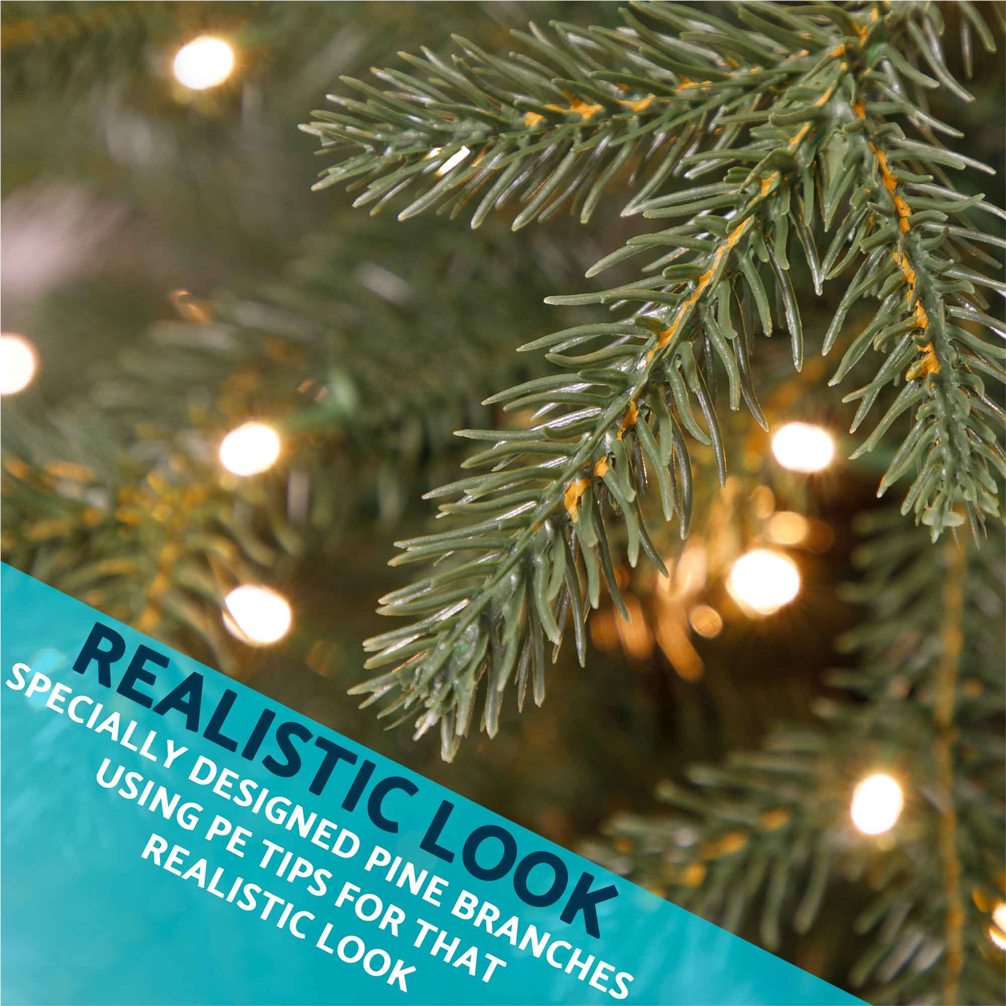 7ft Pre-Lit Christmas Tree with Warm White LED Lights & PE/PVC Tips - Hinged Branches for Easy Setup | Perfect for Living Room, Office, and Holiday Decorations