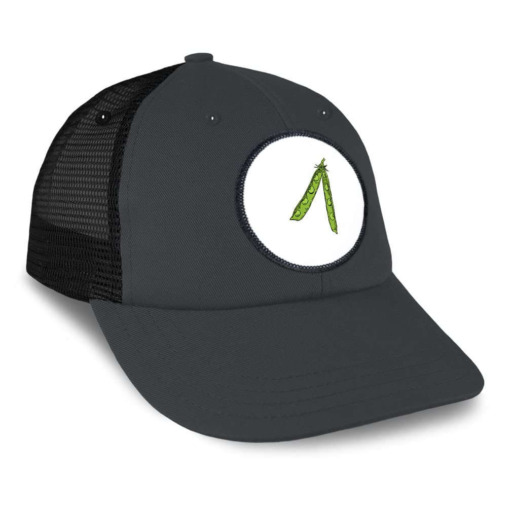 Speedy Pros Patch Hat - Vintage Trucker Baseball Cap with Pea Fruit & Vegetable Design - Perfect for Food & Beverage Industry Workers, Farmers Market Vendors, and Gardening Enthusiasts