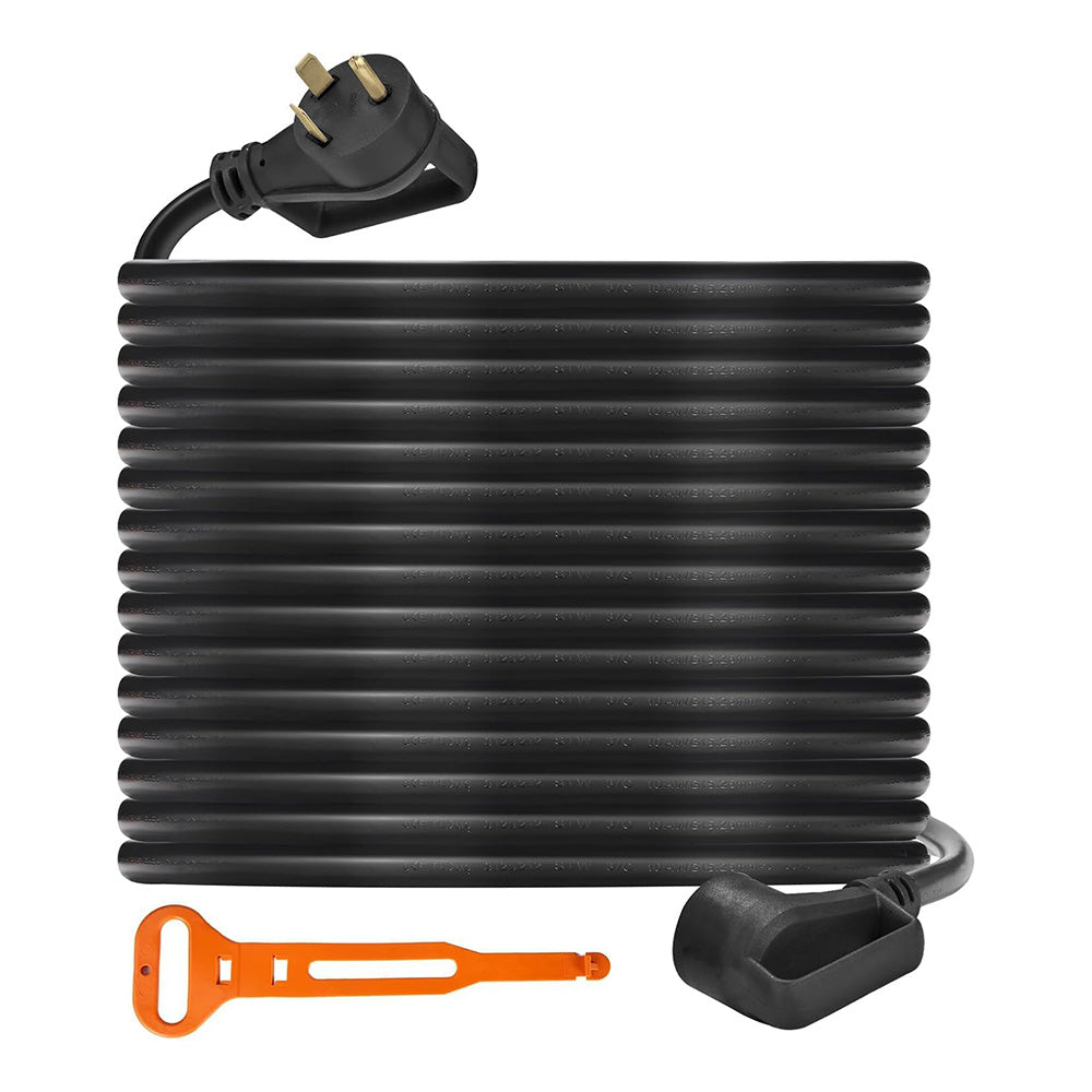 30 Amp RV Extension Cord 25Ft - 10AWG/3C Heavy Duty Waterproof Power Cord with Cord Organizer - TT-30P to TT-30R Plug for RV, Generator, Camper - Perfect for Outdoor Camping, RV Parks & Power Backup