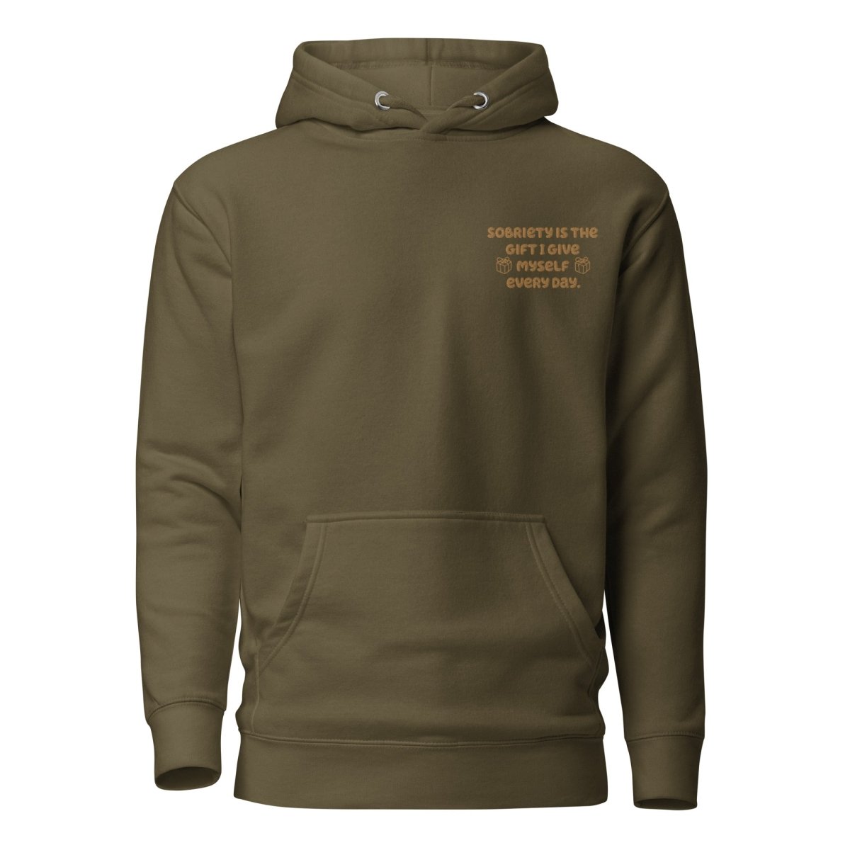 Sobriety Hoodie with Embroidered Daily Reminder - Thoughtful Sobriety Gift for Recovery & Support - Perfect for AA Meetings, Sober Living & Everyday Wear