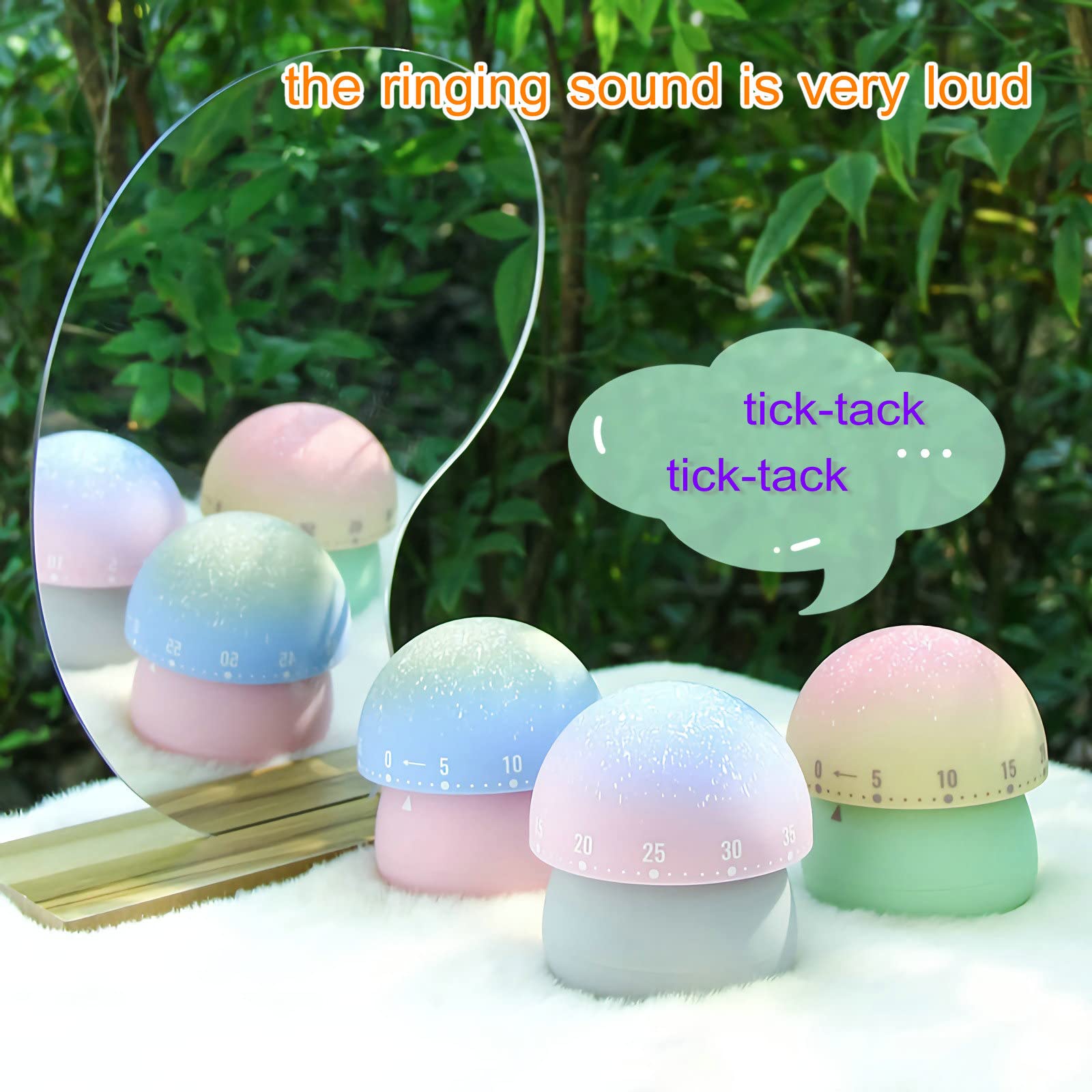 60-Minute Wind Up Mechanical Kitchen Timer - Cute Mushroom-Shaped Manual Countdown Timer for Cooking, Baking, Study & Classroom (Pink) | Perfect for Kids, Home Chefs & Teachers