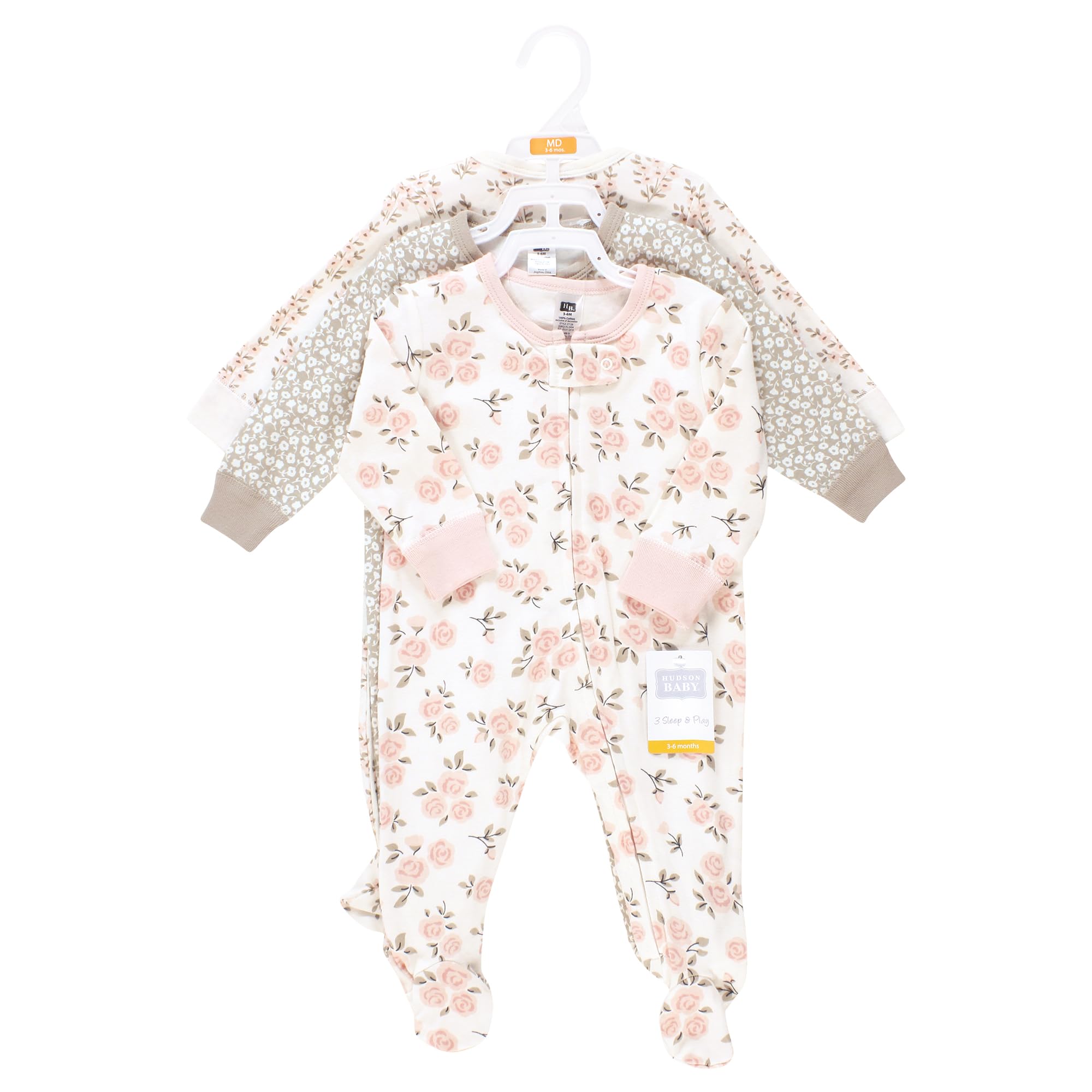 Hudson Baby Unisex Cotton Sleep and Play Outfit - Soft & Comfortable Baby Pajamas for Newborns & Infants - Perfect for Nighttime, Naptime & Playtime