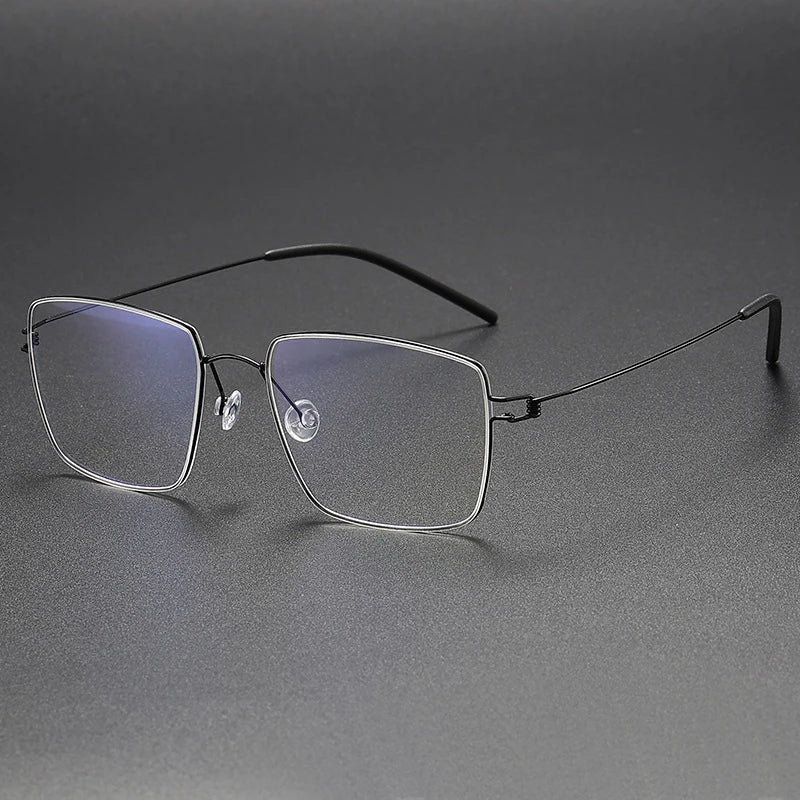 Stylish Black Square Titanium Eyeglasses for Women - Lightweight Screwless Full-Rim Frame M1854 | Perfect for Office, Reading & Everyday Fashion Accessory