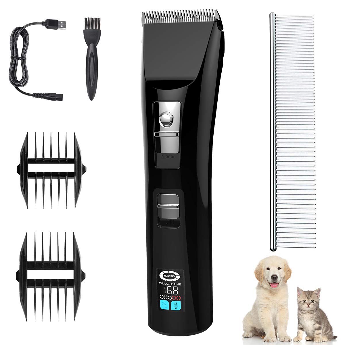 ENJOY PET Cordless Dog & Cat Hair Clipper with LCD Display - 4 Adjustable Blades for Professional Pet Grooming at Home | Perfect for Dogs, Cats & Small Animals | Pet Grooming Kit for Trimming, Shaving & Styling Fur