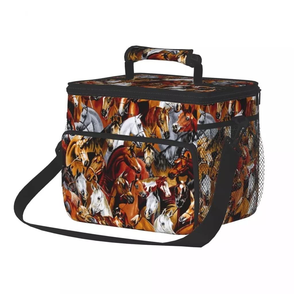 Insulated Thermal Cooler Bag for Lunch & Picnic - Large 26x23x19cm Square Cooler with Zipper for Food & Drink Storage - Perfect for Work, School, Beach & Outdoor Activities (Color A)