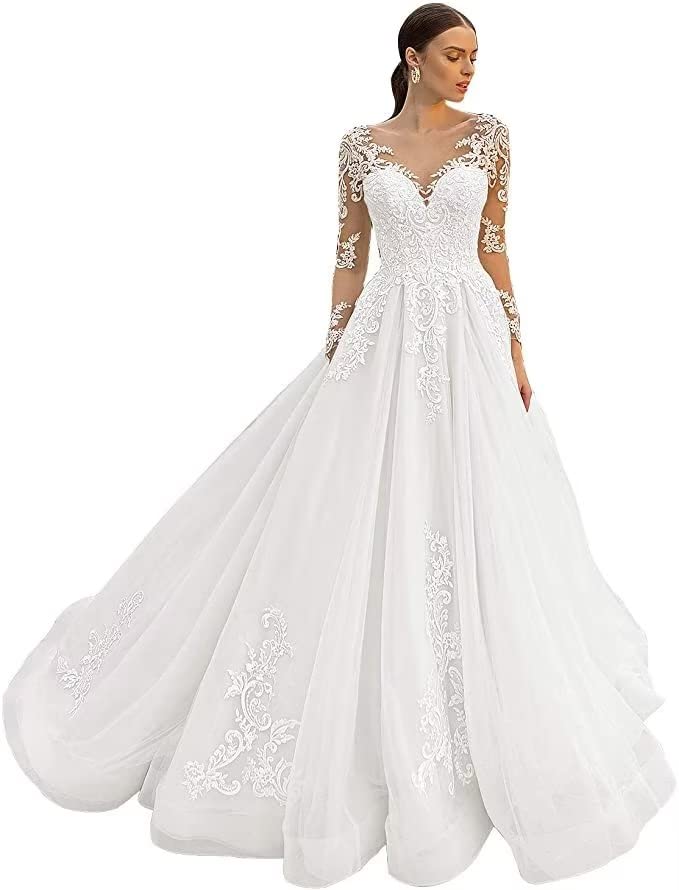 Elegant Youjiayi Lace Mermaid Wedding Dress 2022 - Long Sleeve Bridal Gown with Sweep Train for Bride | Perfect for Beach, Church & Formal Weddings