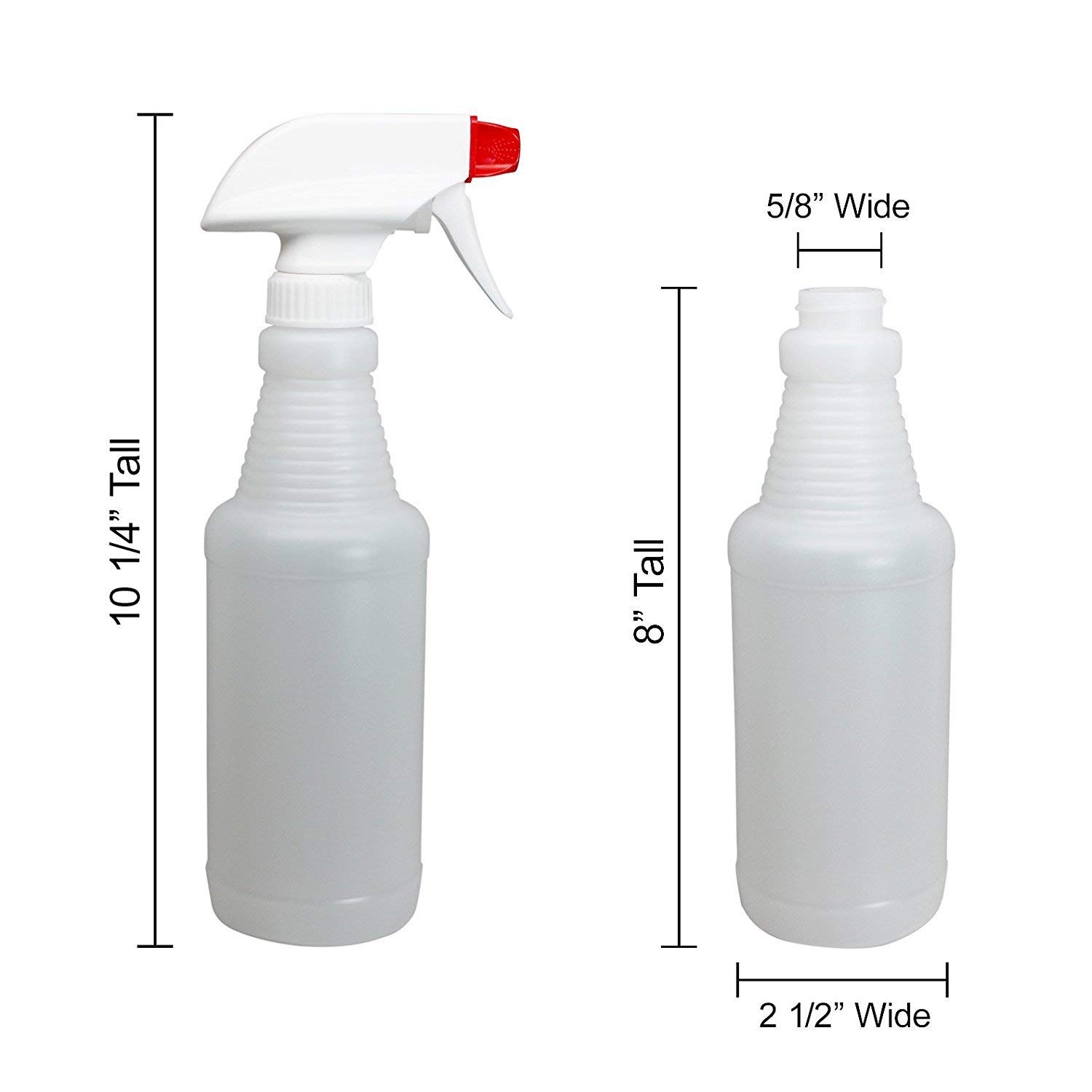 Pinnacle Mercantile 16 oz Plastic Spray Bottles - Leak Proof, Empty Refillable Bottles, Value Pack of 64, Made in USA - Perfect for Cleaning Solutions, Gardening, Hair Care & DIY Projects