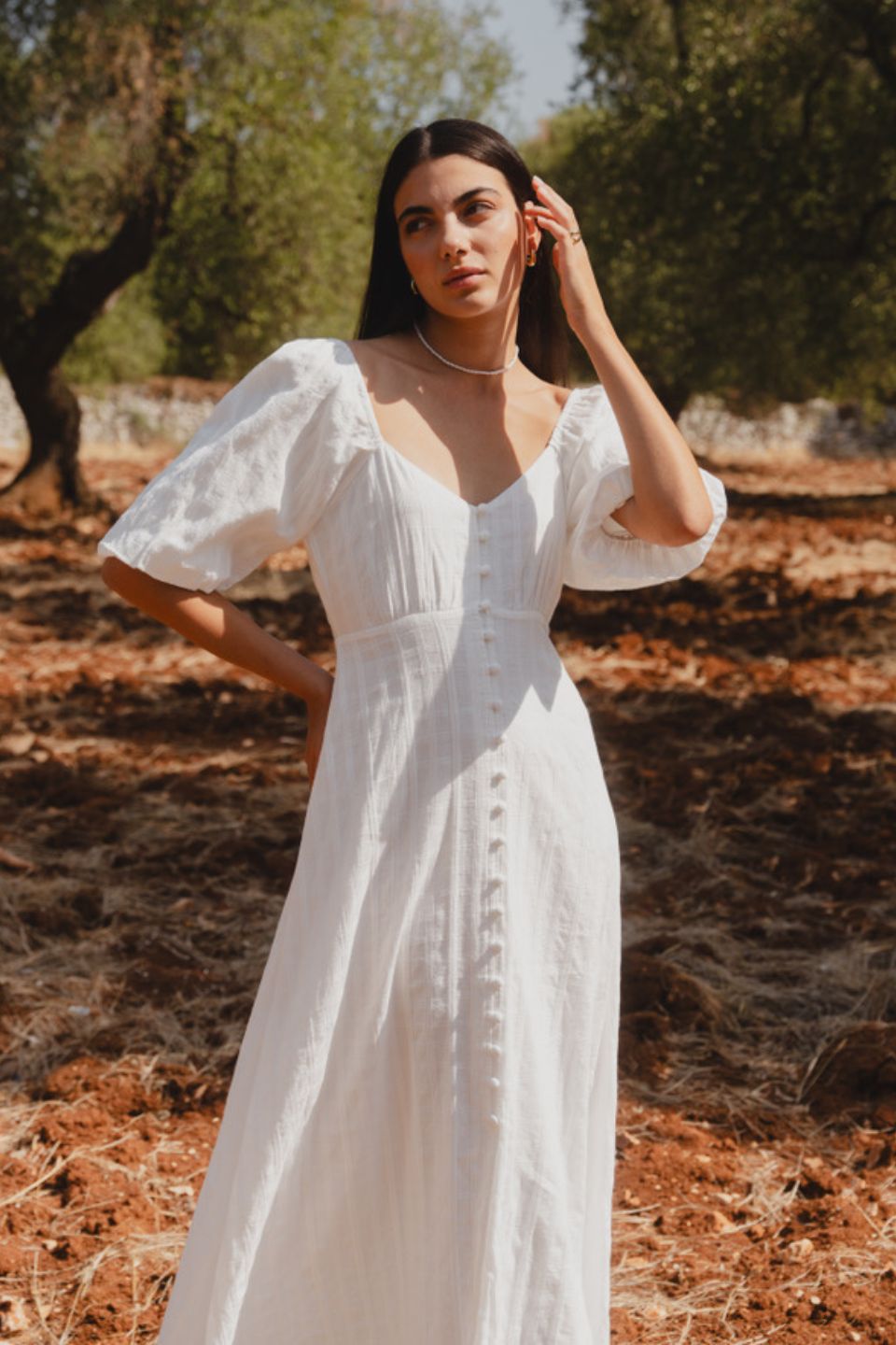 Heartfelt Ivory Check SS Button Front Midi Dress - Elegant Casual Wear for Brunch, Date Night & Summer Parties