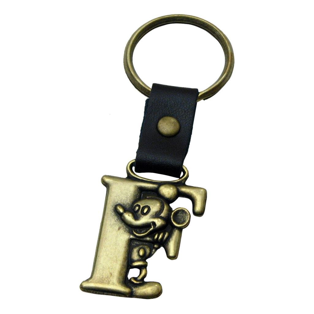 Disney Mickey Mouse Brass Keychain - Letter F - Durable & Stylish Gift for Disney Fans - Perfect for Keys, Bags & Backpacks
