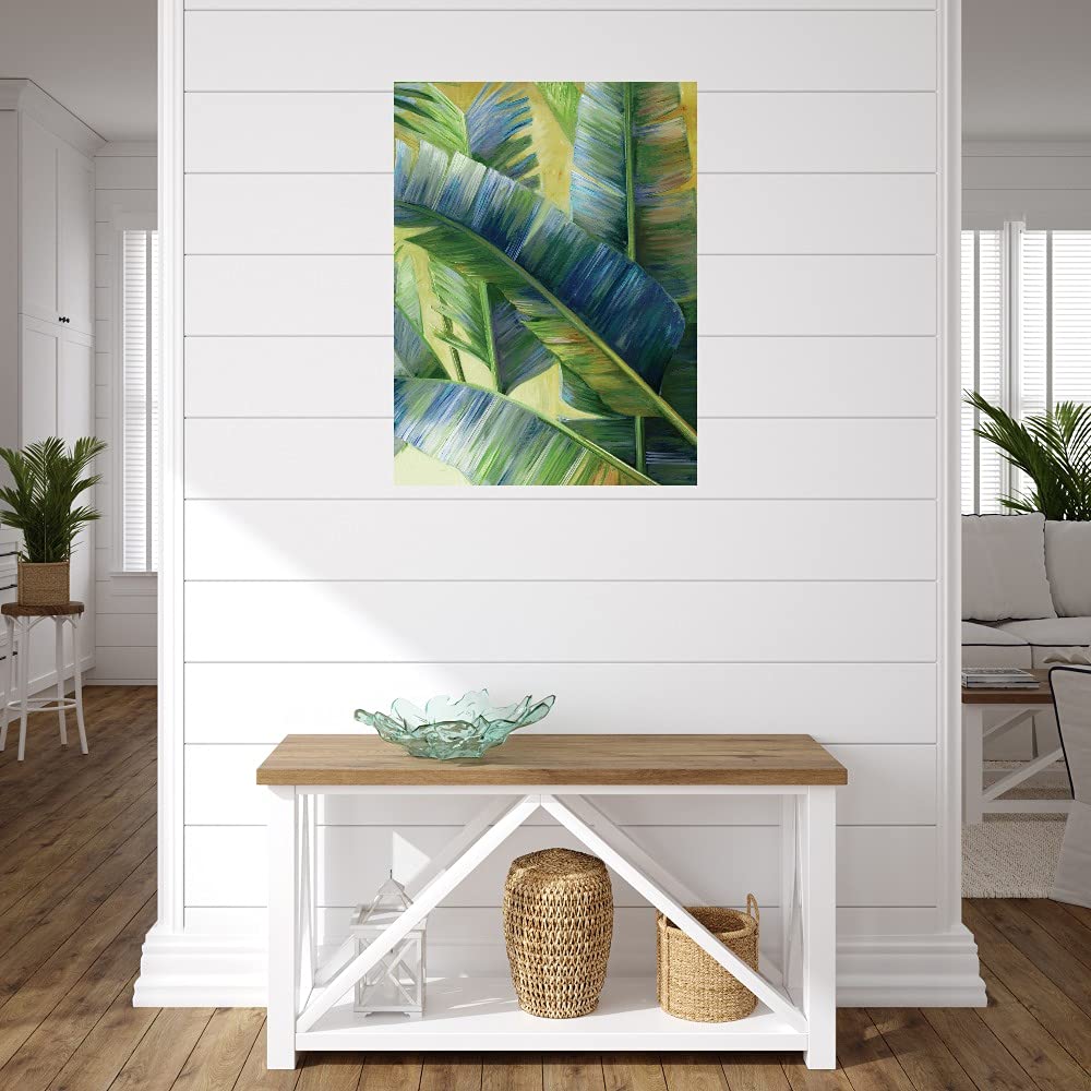 Blue Tropic Fine Art Canvas Wall Decor by Elaine Vollherbst-Lane - Tropical Beach Painting for Living Room, Bedroom, Office & More - Ready to Hang 24x32 Inches - Perfect for Coastal, Boho & Modern Home Decor