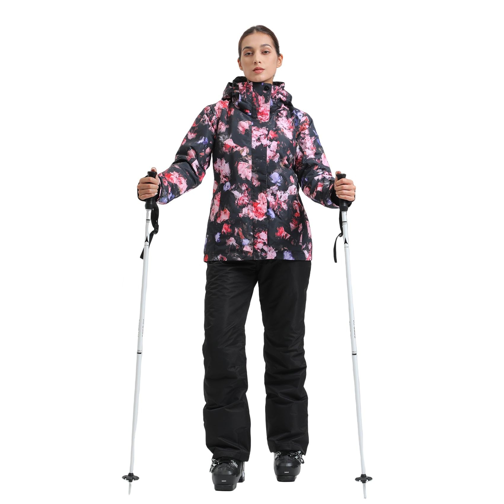 GSOU SNOW Women's Waterproof Ski Jacket and Pants Set - Windproof Snowboarding Suit with Hood for Winter Sports | Perfect for Skiing, Snowboarding & Outdoor Winter Activities