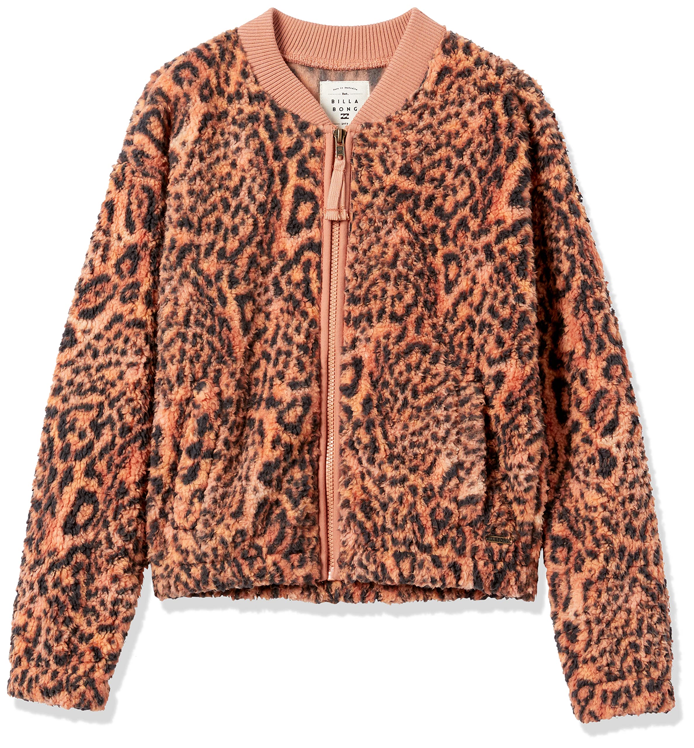 Billabong Girls' Wild Bomber Cozy Fleece Jacket - Warm Winter Outerwear for Teens, Soft & Stylish Pullover - Perfect for School, Outdoor Adventures & Casual Wear