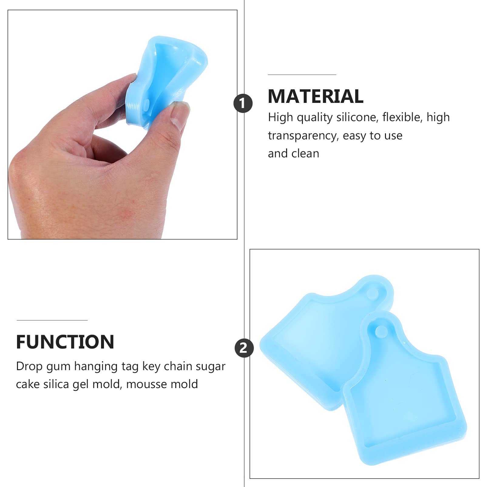 Hemoton 2-Pack Silicone Keychain Molds for DIY Crafting - Pendant & Keychain Making Kit - Reusable Handmade Jewelry Molds for Resin, Epoxy, Polymer Clay - Perfect for DIY Gifts, Party Favors & Craft Projects