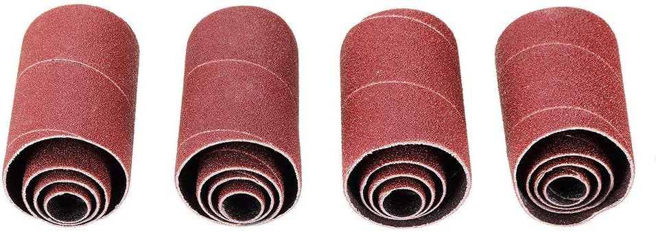 20Pcs Sanding Drum Kit with 80/120 Grit Abrasive Sleeves - Rubber Mandrels for Drill Press - Woodworking Sanding Tools for Smoothing & Polishing Wood, Metal & Plastic Surfaces