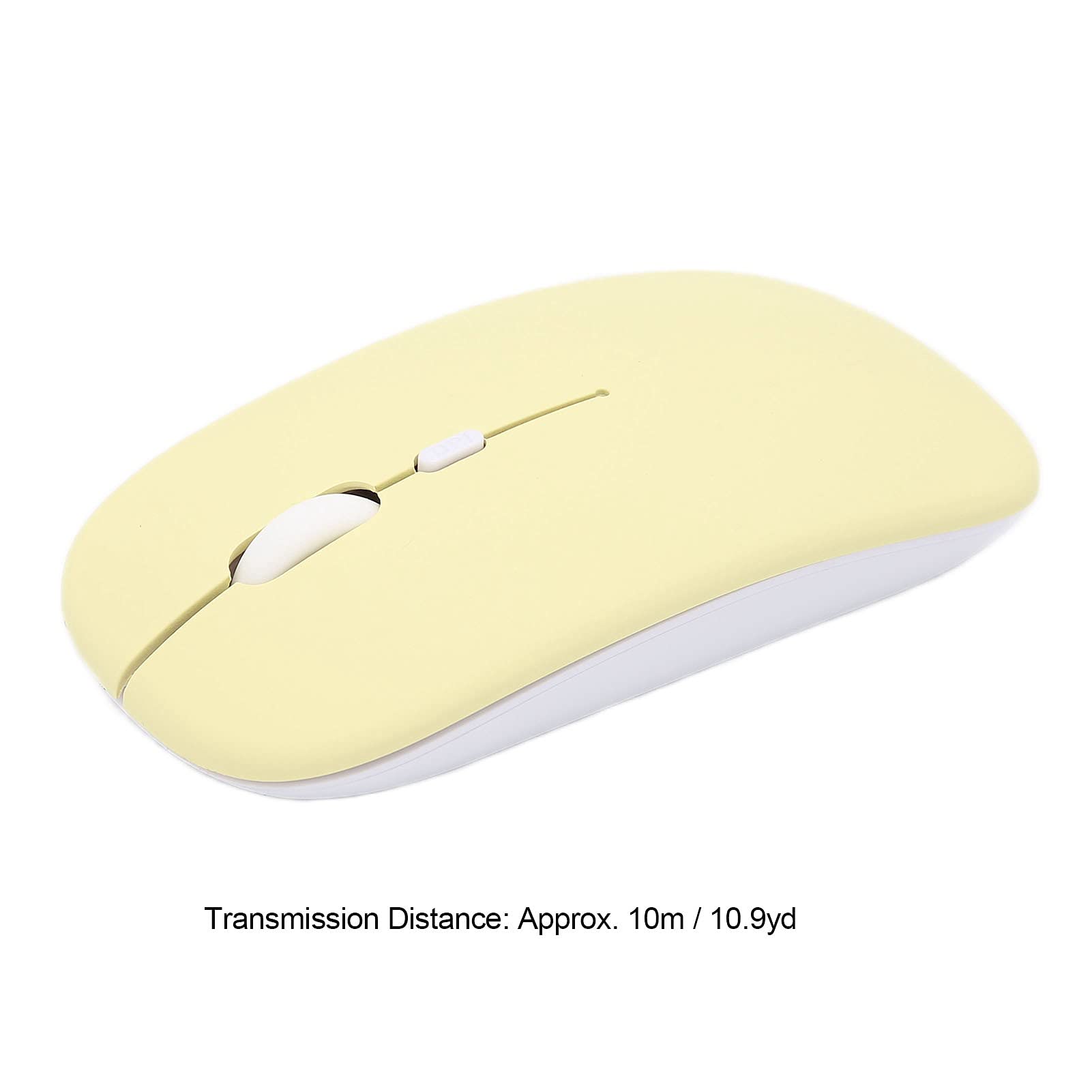 Zyyini Wireless Bluetooth Mouse, 1600 DPI Adjustable 3-Speed Optical Ergonomic Ultra-Thin Silent Mouse for Laptop, Computer, Tablet - Perfect for Office Work, Home Use & Travel (Yellow)