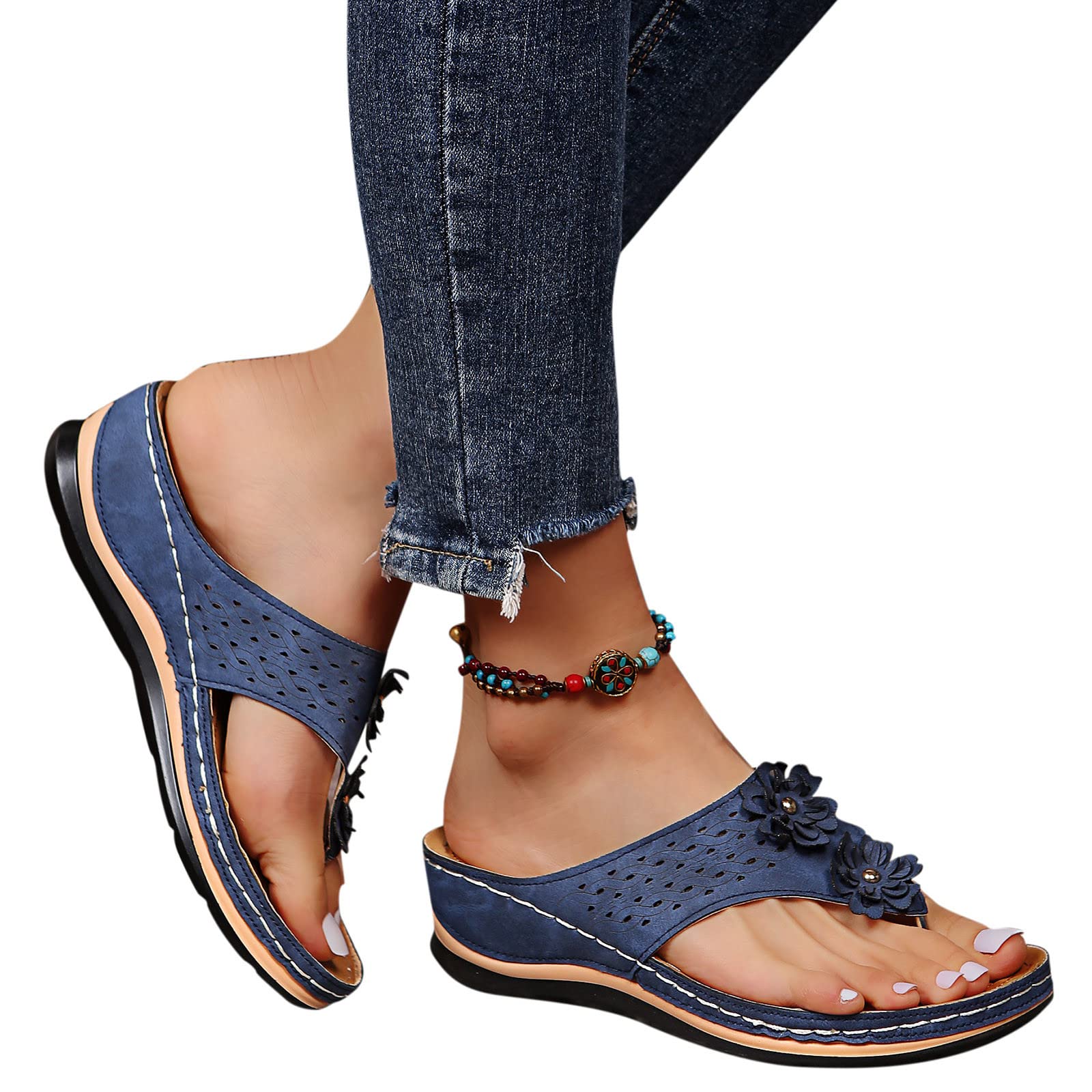 WILLBEST Women's Espadrille Sandals - Adjustable Summer Flip Flops for Beach, Pool & Home - Comfortable Flat Slippers in Black & Pink | Perfect for Vacation, Travel & Casual Outings
