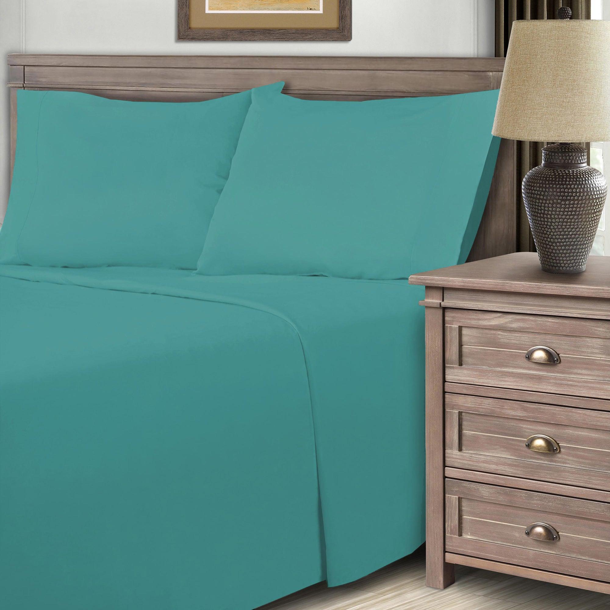 600 Thread Count Cotton Blend Solid Deep Pocket Sheet Set - Ultra Soft & Breathable Bed Sheets for Queen & King Size Beds - Perfect for Luxury Bedroom & Hotel Use