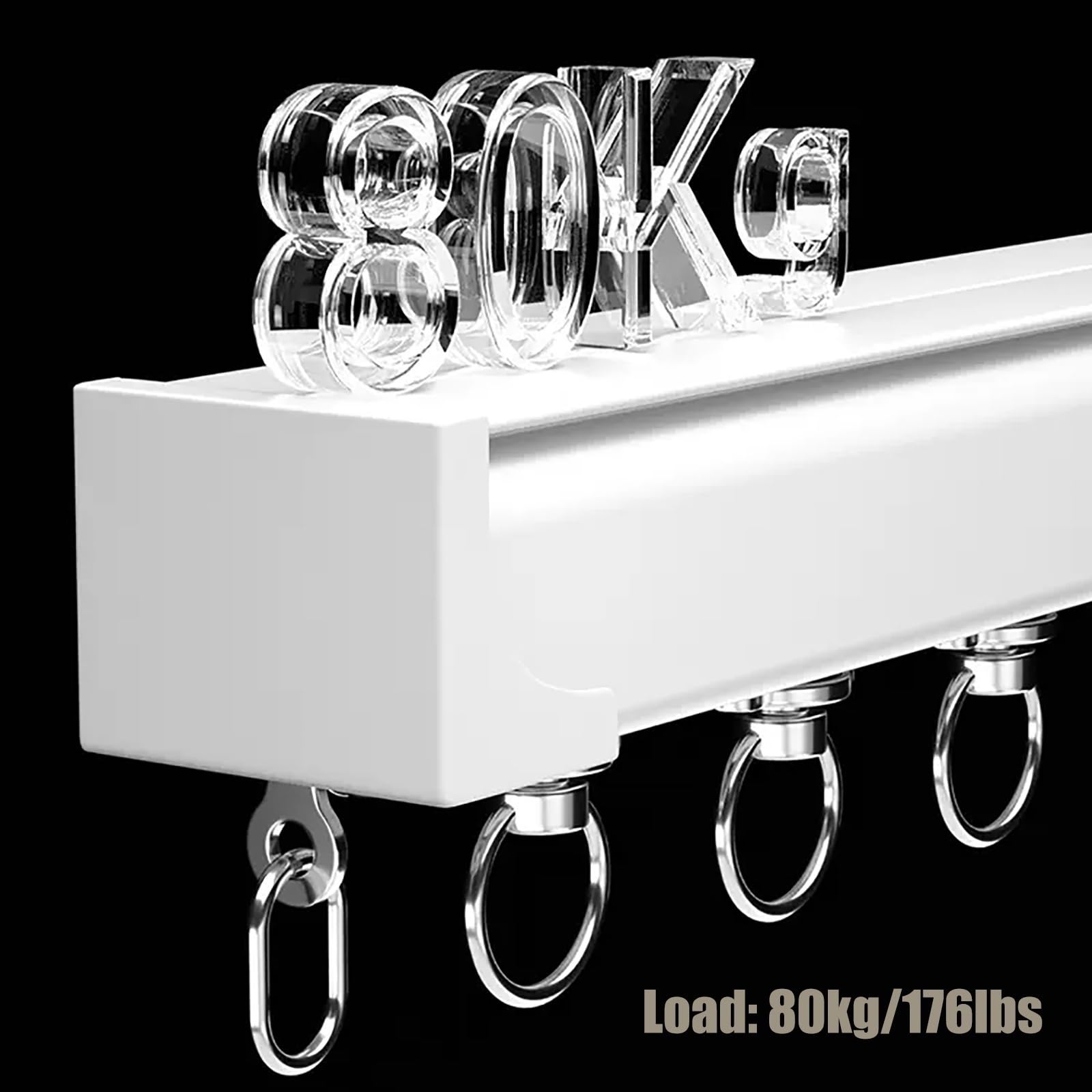 Heavy Duty Ceiling Mount Curtain Track for Thick Curtains - 8m Extra Long Straight Curtain Rail System - 2mm Thick Metal Rod for Living Room, Bedroom, Study & Commercial Use - Room Divider Solution (Color A) - Perfect for Large Windows, Room Partitions and Home Office Spaces