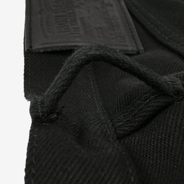 Iron Heart IH 888S SB 21oz Selvedge Denim Jeans - Medium/High Rise Tapered Cut, Non-Fade Super Black Raw Denim for Men | Durable Workwear & Casual Style