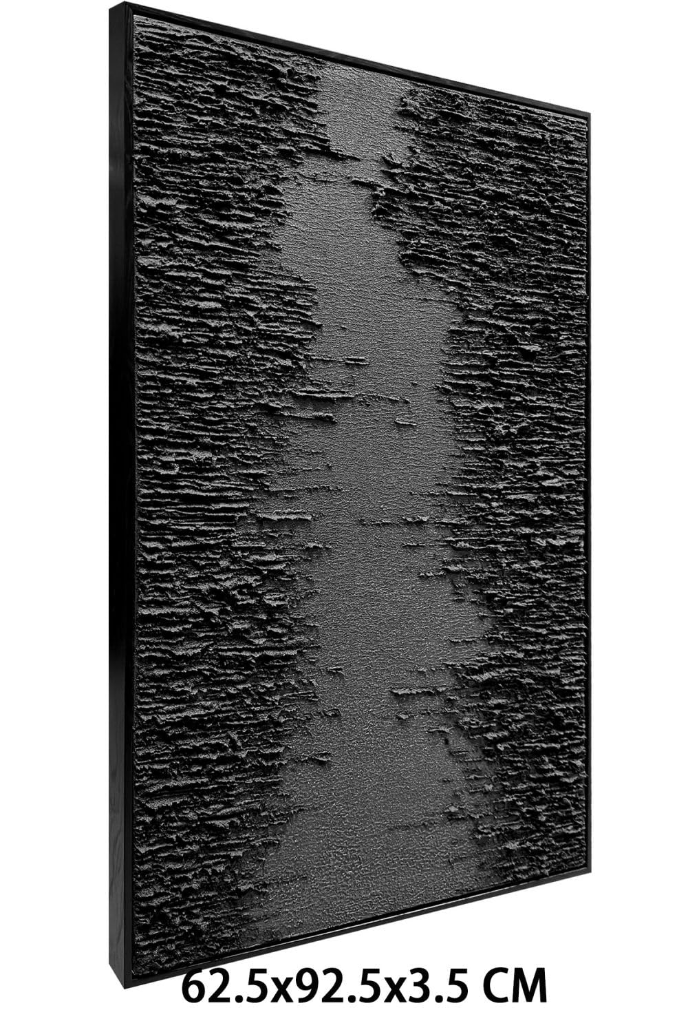 Framed Black Canvas Wall Art - Modern Abstract Oil Painting with Relief Texture - Elegant Home Decor for Living Room, Bedroom & Office - Perfect for Wall Decor & Interior Design