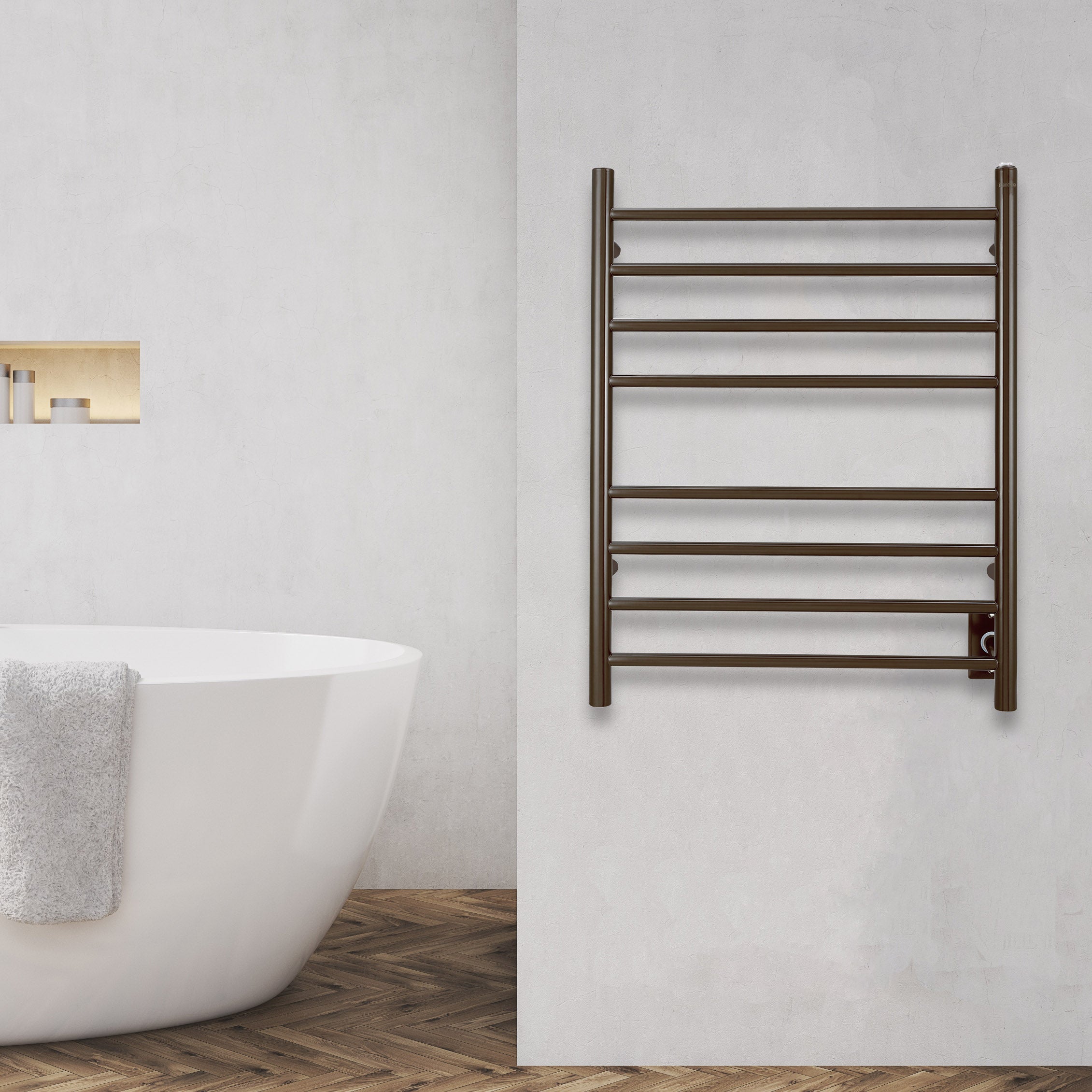 Prestige Dual 8 Bar Hardwired & Plug-in Towel Warmer - Oil Rubbed Bronze Stainless Steel - Perfect for Bathroom, Spa & Luxury Home Heating