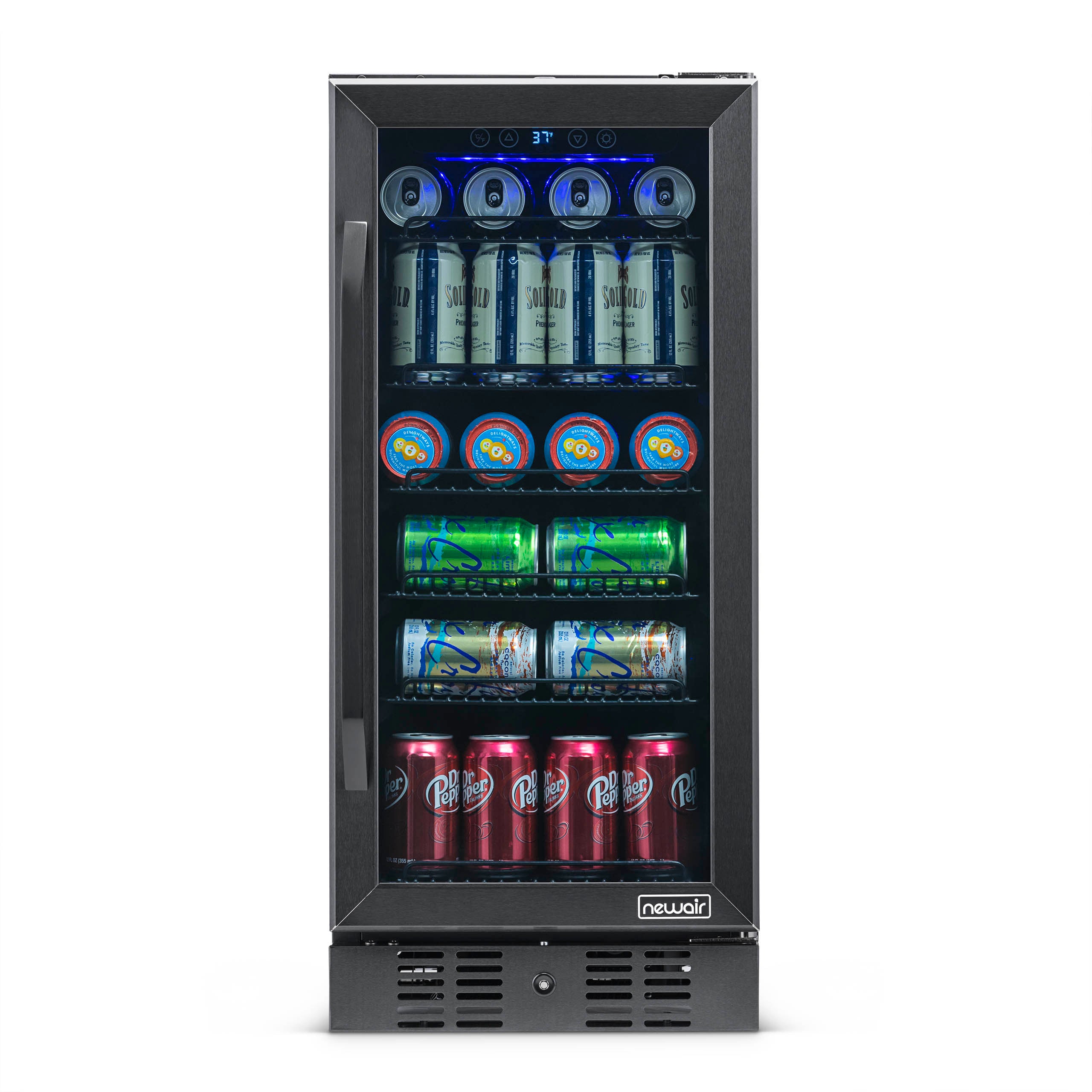 Newair® 96 Can Built-In Black Beverage Refrigerator - Perfect for Home Bars, Offices, and Entertaining Spaces