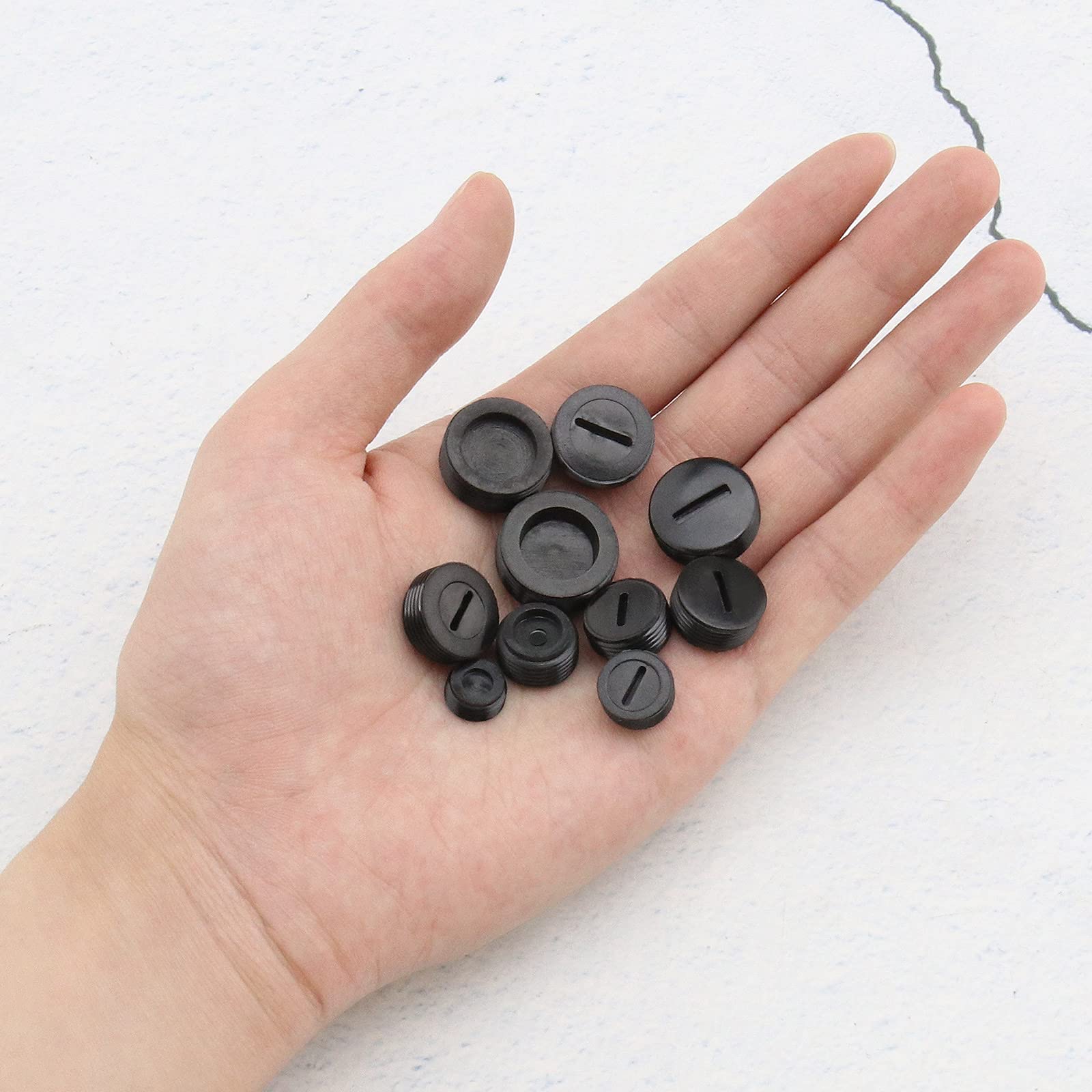 50pcs Black Carbon Brush Replacement Set with Slotted Connector (10mm-20mm Multi Diameter) for Hammer Grinder & Power Tools - Perfect for DIY Repairs & Professional Maintenance