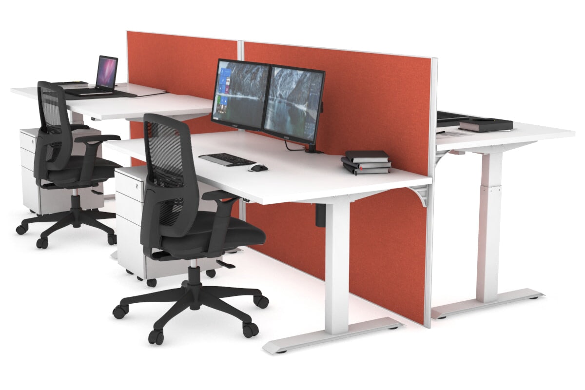 Adjustable Height 4-Person Workbench - 1200L x 800W with Cable Management | Perfect for Office, Workshop & Garage Workspaces