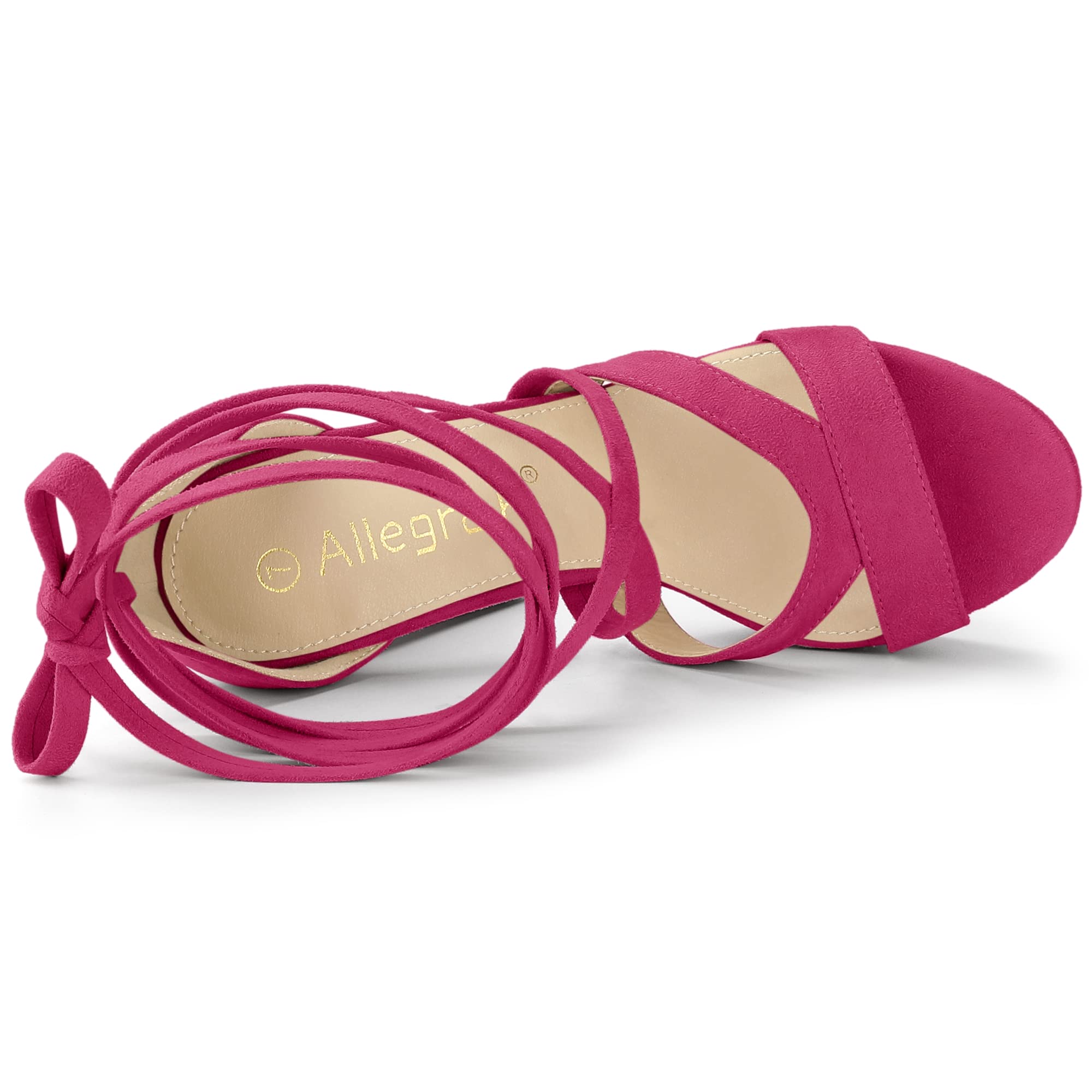 Allegra K Women's Chunky High Heel Lace-Up Platform Sandals - Comfortable Summer Dress Shoes for Weddings, Parties & Date Nights