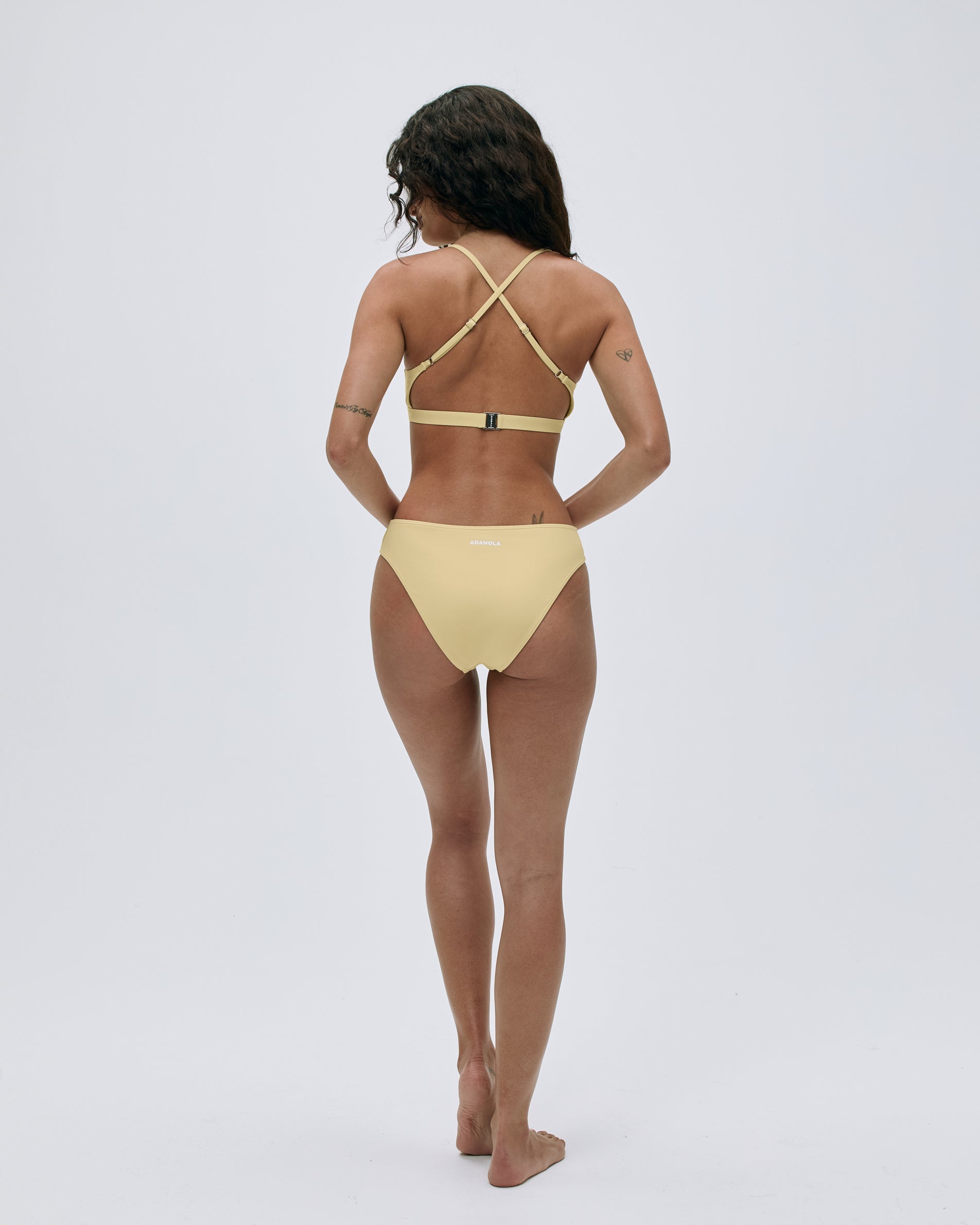 Butter Yellow Cross Back Bikini Top - Sexy Summer Swimwear for Beach, Pool & Vacation | Women's Strappy Bikini Top