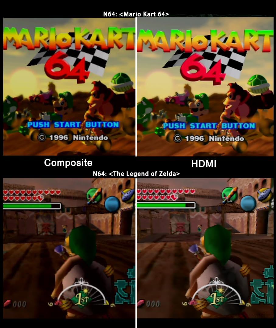 Premium 3-in-1 HDMI Adapter for GameCube, N64 & SNES - HD Link Cable with S-Video Output, 4:3/16:9 Aspect Ratio Switch - Enhanced Video Quality for Retro Gaming on Modern TVs - Perfect for Classic Console Enthusiasts and Gaming Collectors