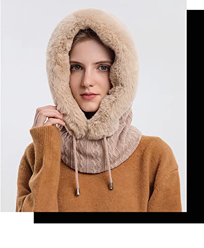 Women's Fleece Ski Mask Balaclava - Winter Face Cover Hood with Neck Protection for Outdoor Sports, Skiing, Snowboarding & Dog Walking | Cold Weather Gear