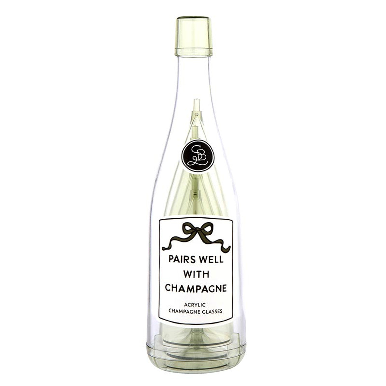Elegant Acrylic Champagne Bottle and Glasses Set - Perfect for Weddings, Anniversaries & Romantic Celebrations