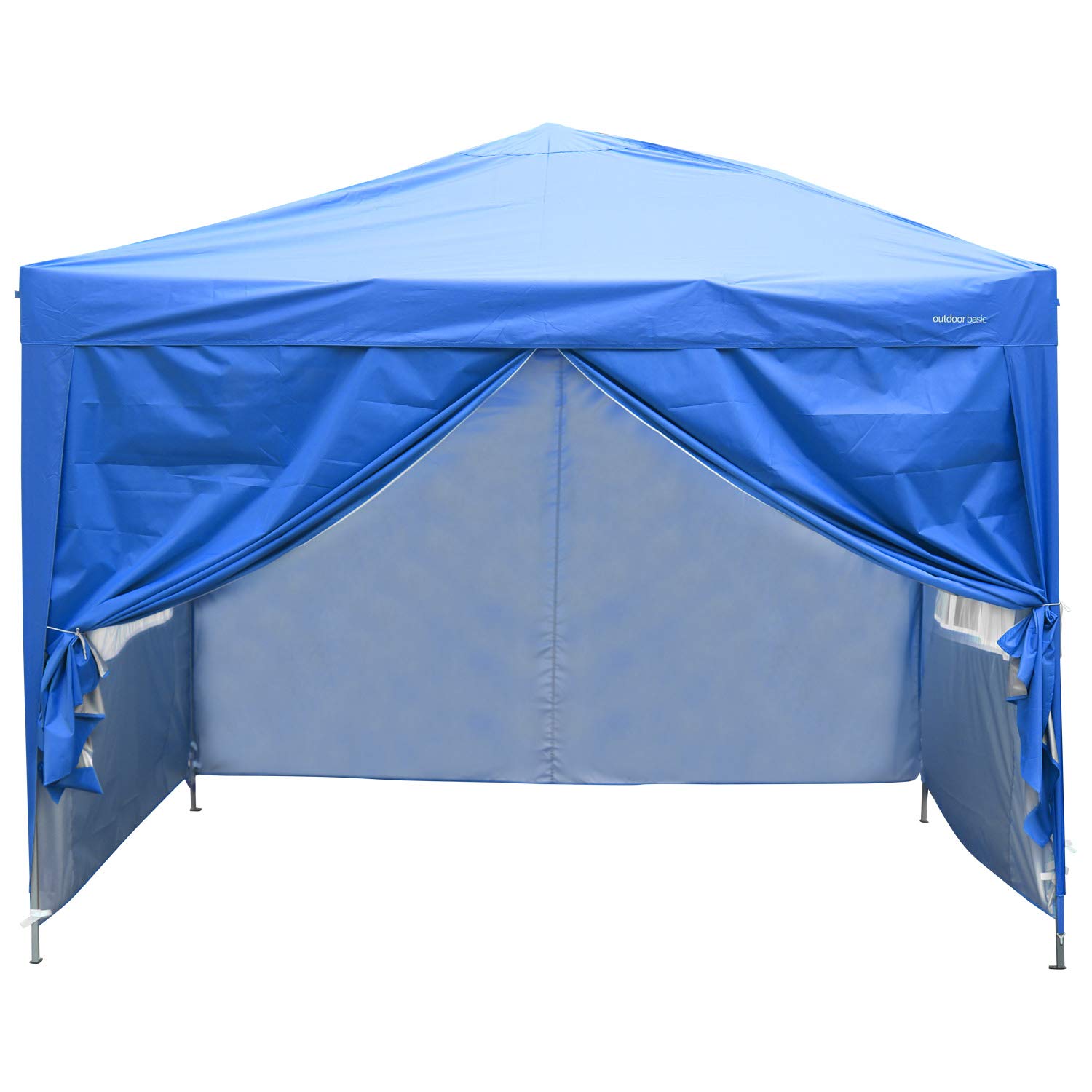 10x10 Pop Up Canopy Tent - Instant Outdoor Gazebo with 4 Removable Sidewalls (Blue) - Perfect for Backyard Parties, Camping & Beach Events