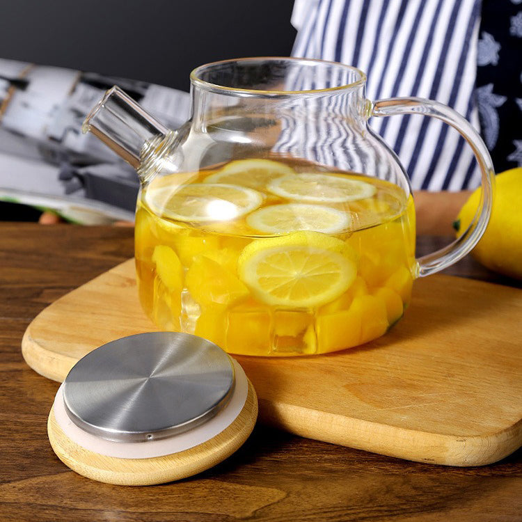 Premium Glass Teapot with Natural Bamboo Lid - Perfect for Loose Leaf Tea, Herbal Infusions & Home Decor - Ideal for Tea Ceremonies, Gifts & Cozy Afternoons