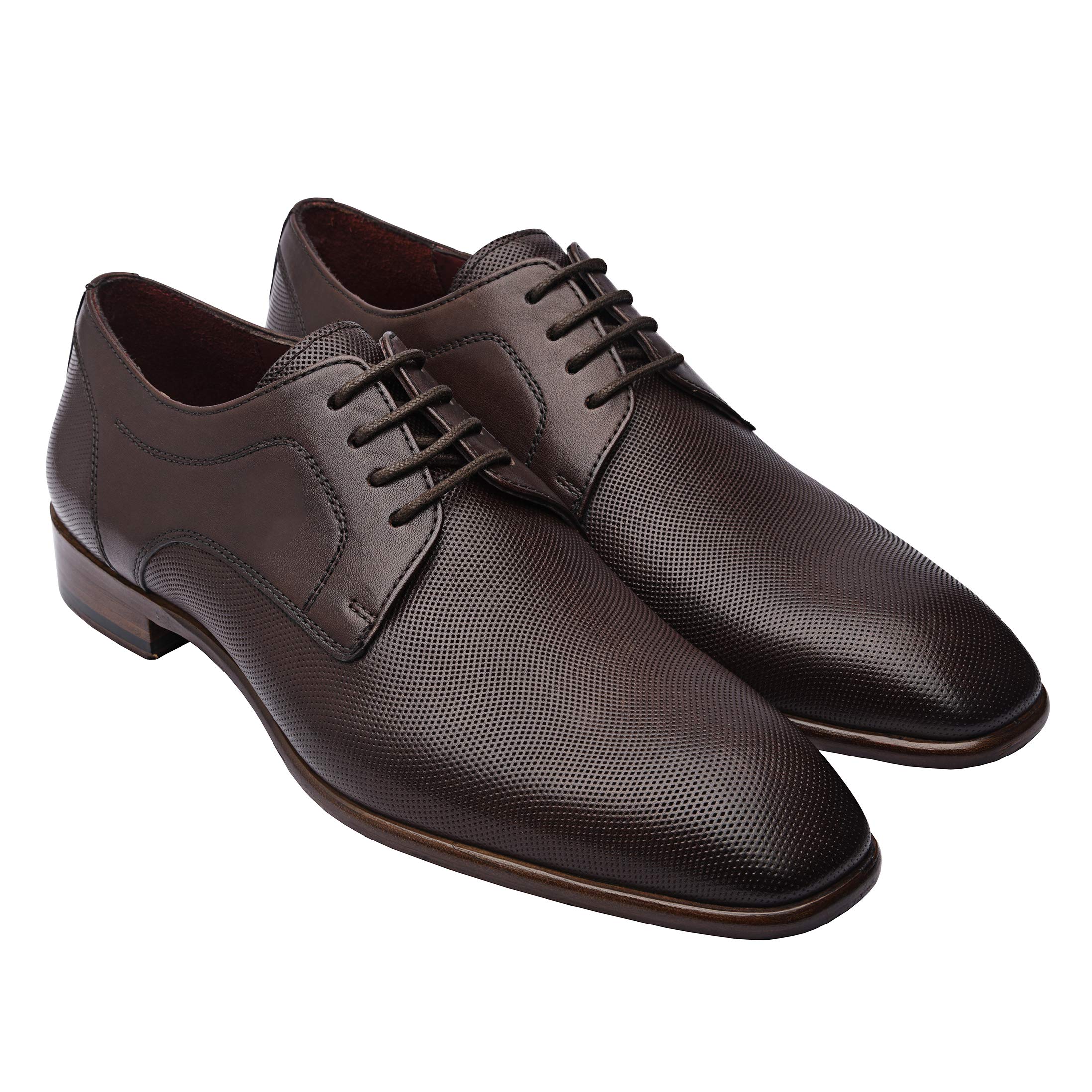 Genuine Leather Men's Classic Derby Dress Shoes - Handcrafted Italian Formal Shoes with Leather Sole | Perfect for Business, Weddings & Special Occasions
