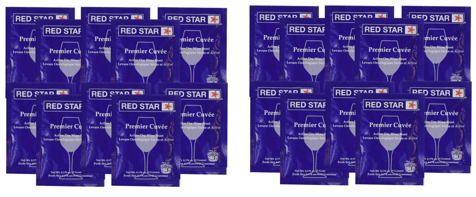 Premium Cuvee Yeast for Winemaking - Red Wine Yeast (20 Packets) - Ideal for Home Brewing, Fermentation & Craft Wine Making