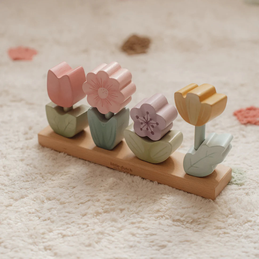 Fairy Garden Wooden Stacking Puzzle Flower - Montessori Educational Toy for Kids, Nature-Inspired Stacking Blocks for Toddlers - Perfect for Indoor Play, Birthday Gifts & Preschool Learning Activities