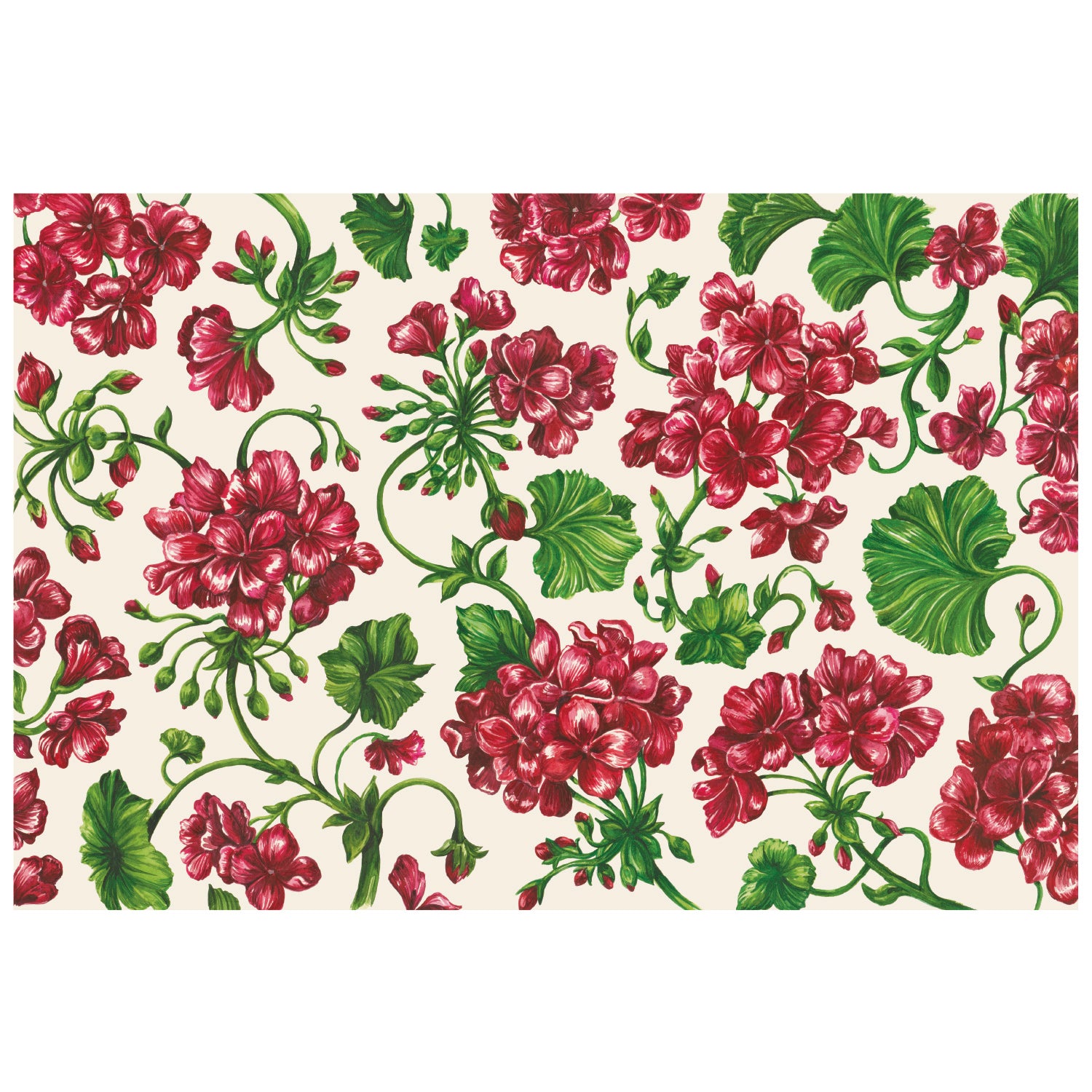 Geranium Garden Placemat - Waterproof & Non-Slip Table Mat for Dining, Kitchen, and Outdoor Picnics - Floral Design Home Decor