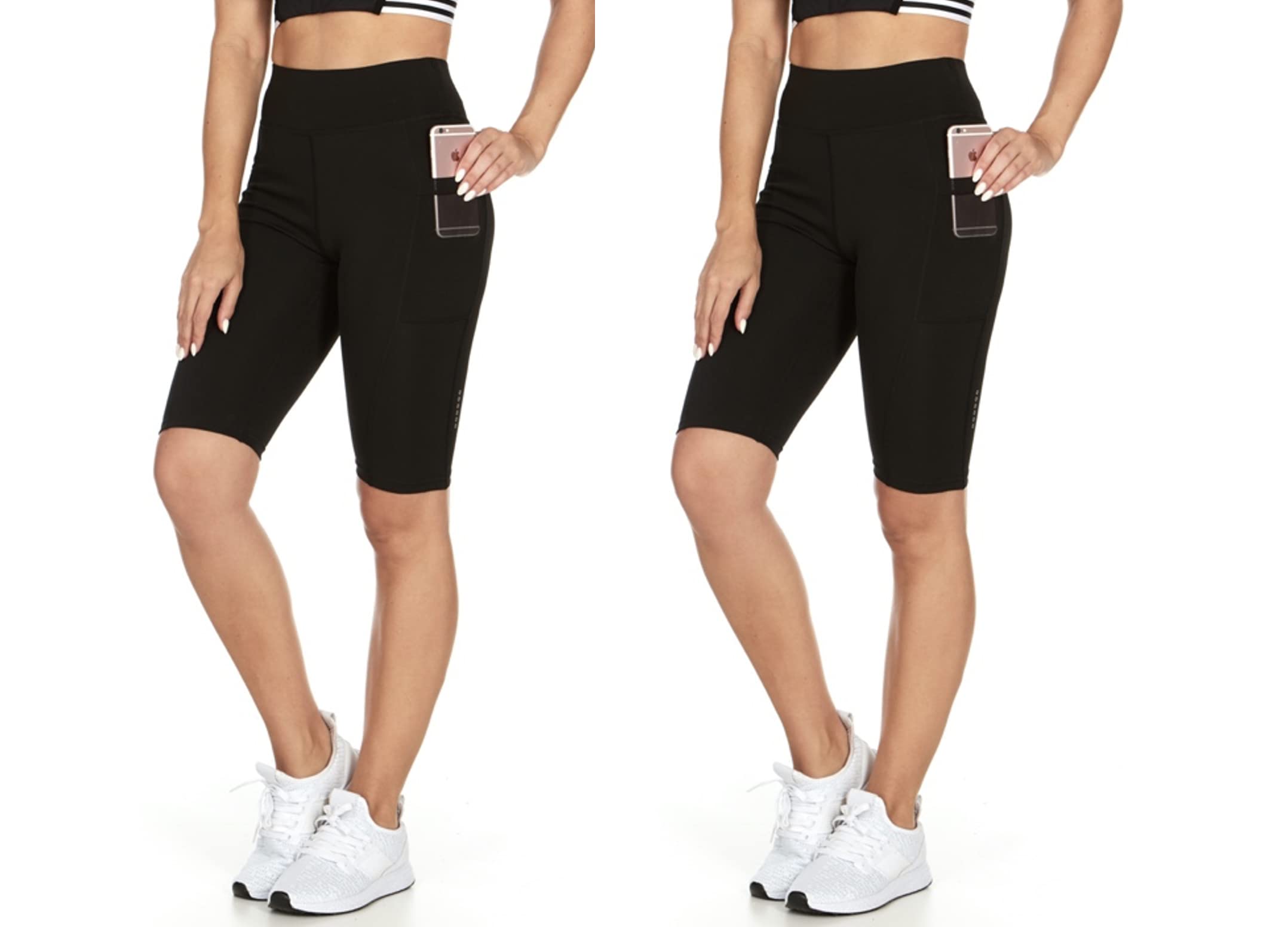 RAG USA Women's High Waist Biker Shorts - Yoga, Workout, Running & Exercise Compression Shorts with Side Pockets | Perfect for Gym, Cycling & Active Lifestyle