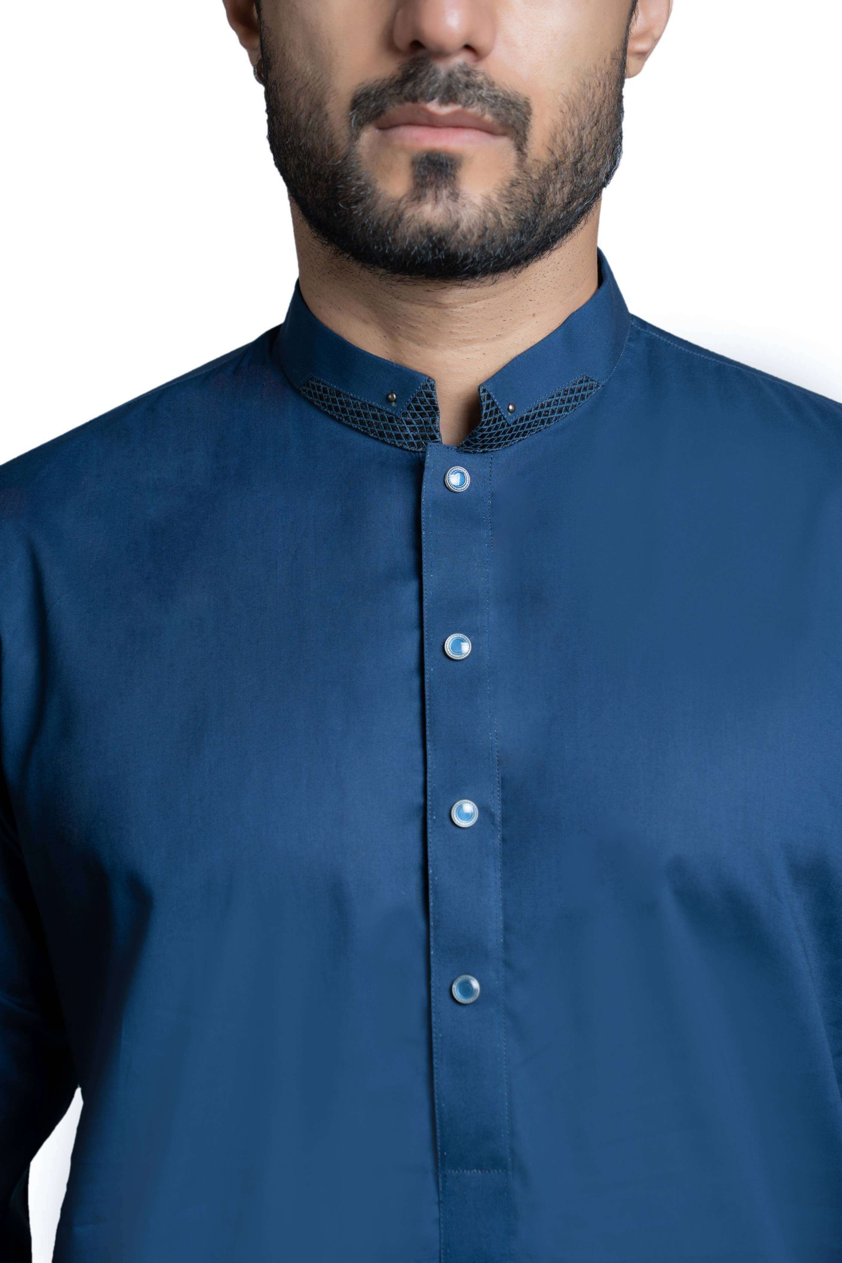 Deep Blue IronEZ Viscose/Polyester Kurta Pants for Men - Comfortable Ethnic Wear for Festivals, Weddings & Casual Outings