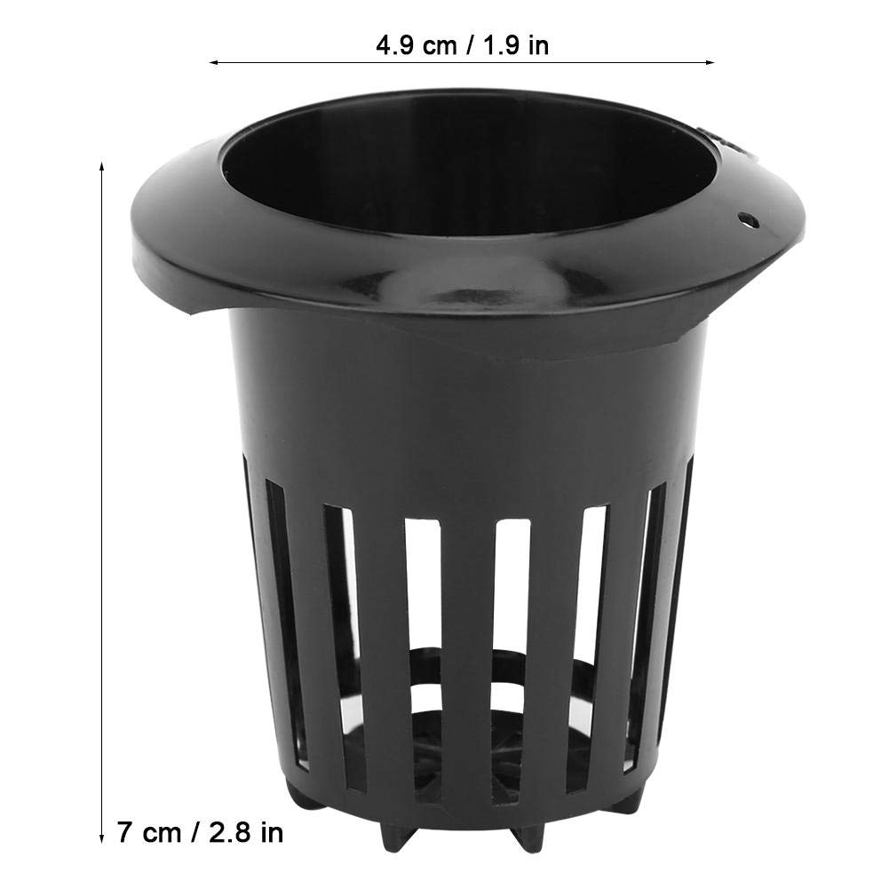 50Pcs Black Hydroponic Plant Pots - Corrosion Resistant, Durable & Stable Soilless Cultivation Pots for Indoor Plants, Greenhouse Gardening, and Home Hydroponics Systems