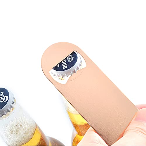 2-Pack Stainless Steel Bottle Opener Set - Rose Gold Soda & Beer Bottle Opener for Bar, Kitchen & Outdoor Use - Durable Bar Tool & Unique Gift Idea for Beer Lovers