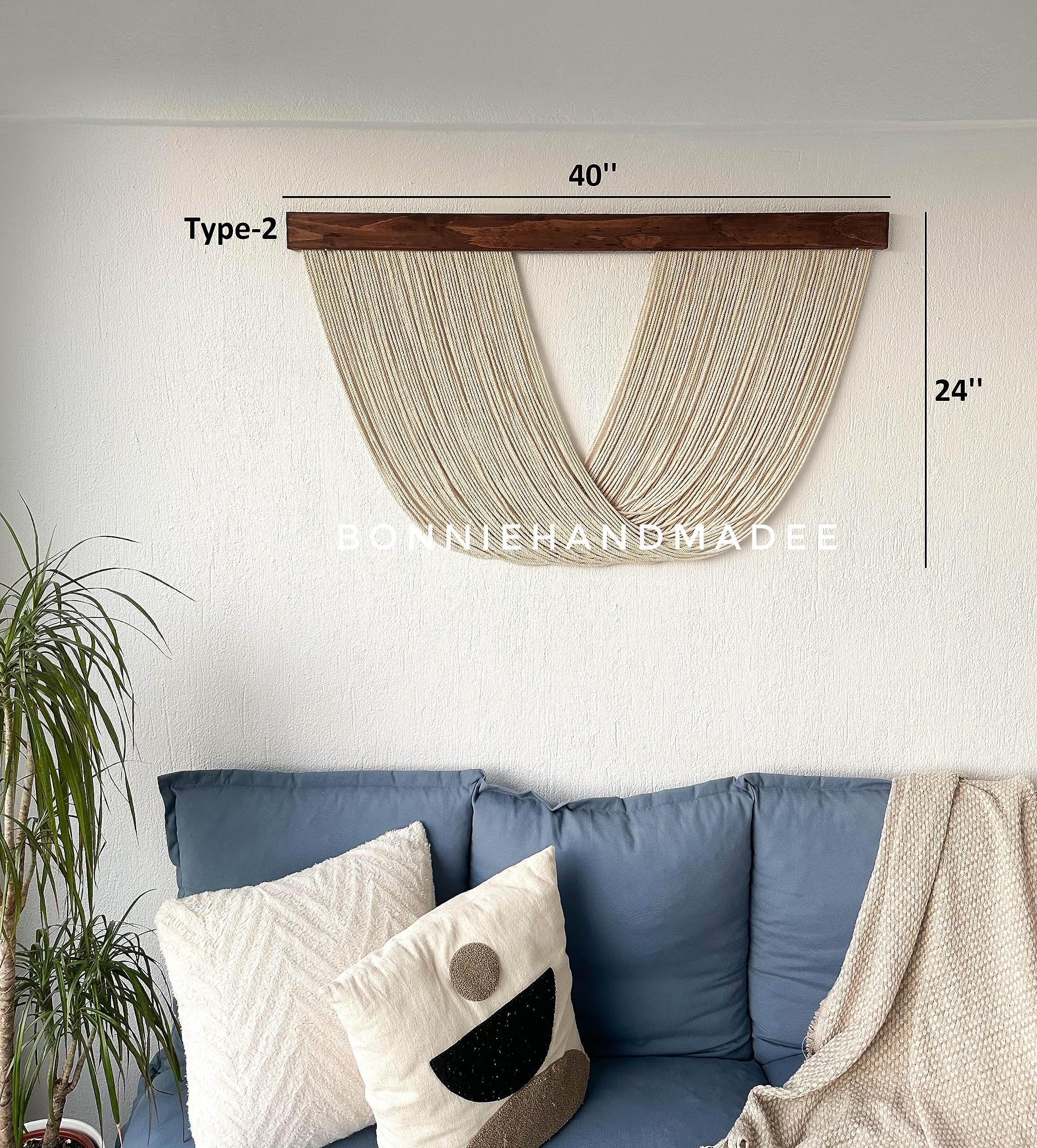 Boho Macrame Wall Hanging - Large Woven Tapestry for Living Room & Bedroom Decor