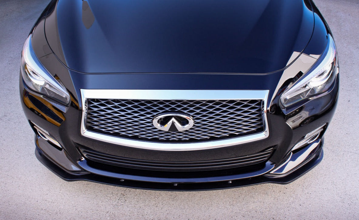 2014-2017 Infiniti Q50 Premium Front Bumper Lip Splitter - Unfinished Style KB11226UF - Enhance Your Car's Sporty Look for Street Racing & Custom Builds