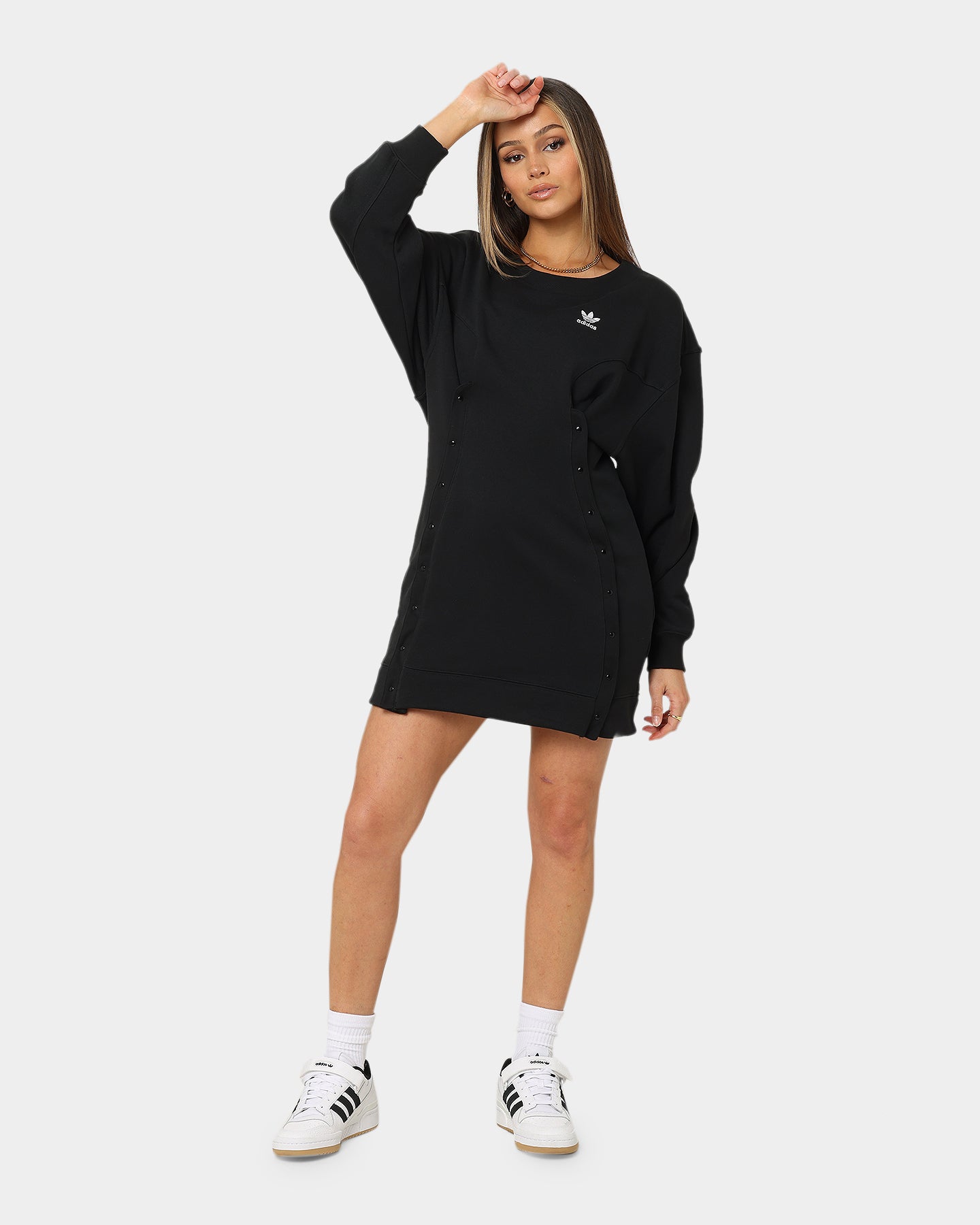 Adidas Women's Always Originals Sweater Dress - Black | Casual Pullover Knit Dress for Everyday Wear, Lounge & Street Style Outfits
