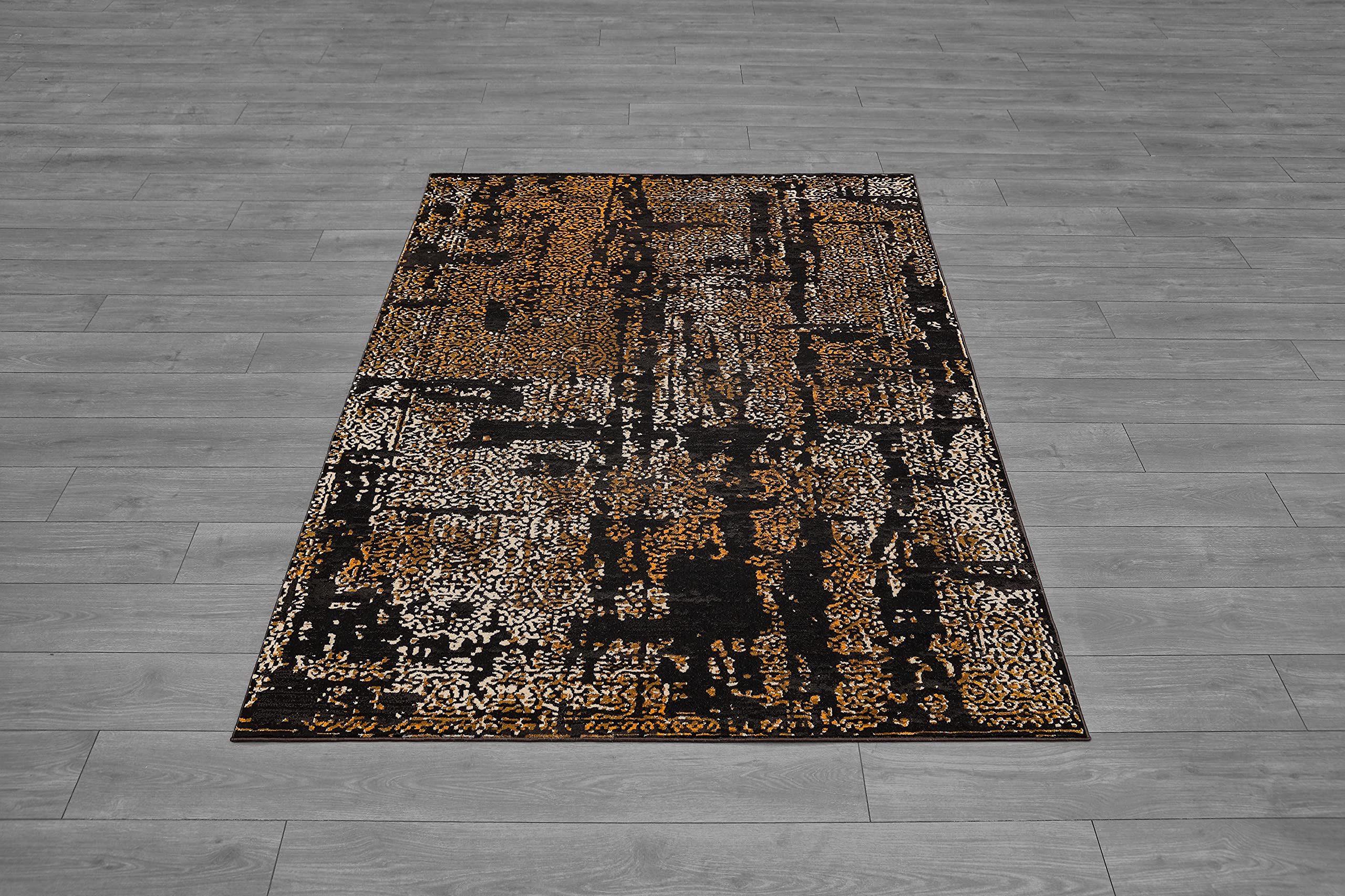 Ladole Rugs Barcelona Black/Beige Abstract Area Rug - Modern Bohemian Design for Living Room, Bedroom & Office Decor