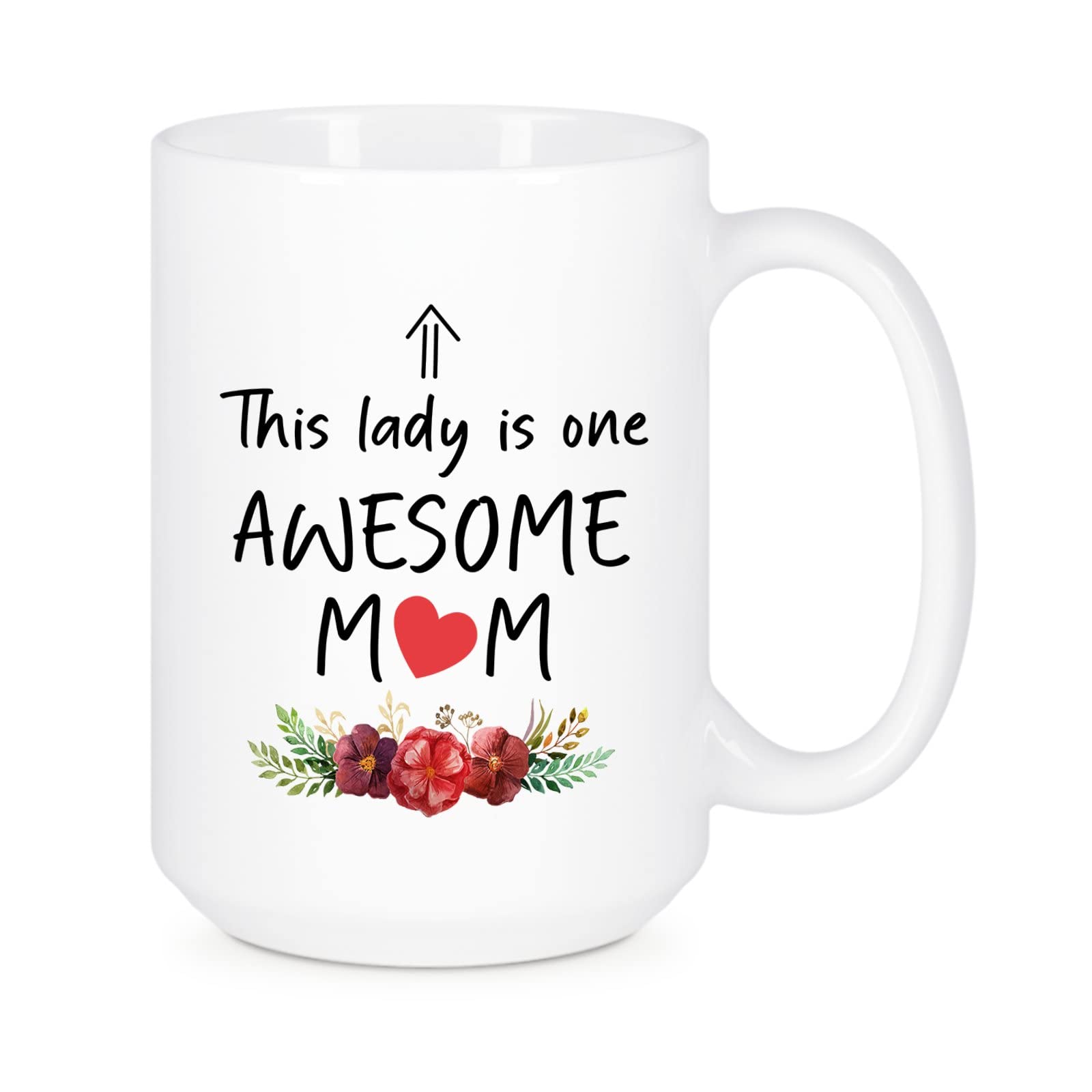 Funny Awesome Mom Ceramic Coffee Mug - 11oz & 15oz White Tea Cup Gift for Birthday, Christmas, Mother's Day - Perfect for Coffee, Tea, or Hot Chocolate at Home, Office, or as a Thoughtful Present