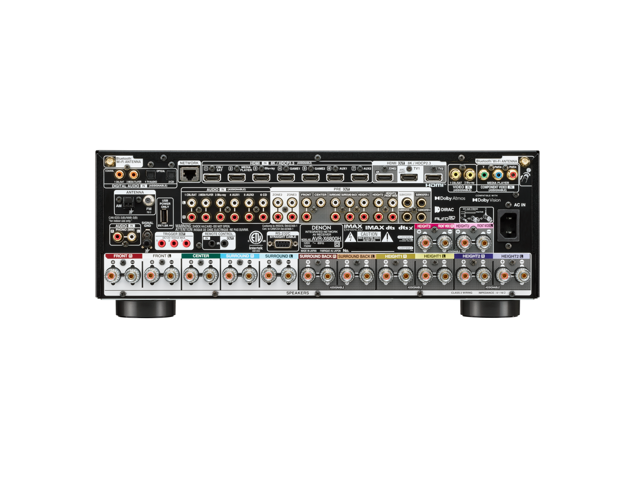 Denon AVC X6800H 11.4 Channel 8K AV Receiver - Premium Home Theater Audio System for Movies, Music & Gaming | Dolby Atmos & DTS:X Support | 4K/120Hz & 8K/60Hz Passthrough | Perfect for Home Entertainment & Smart TV Setup